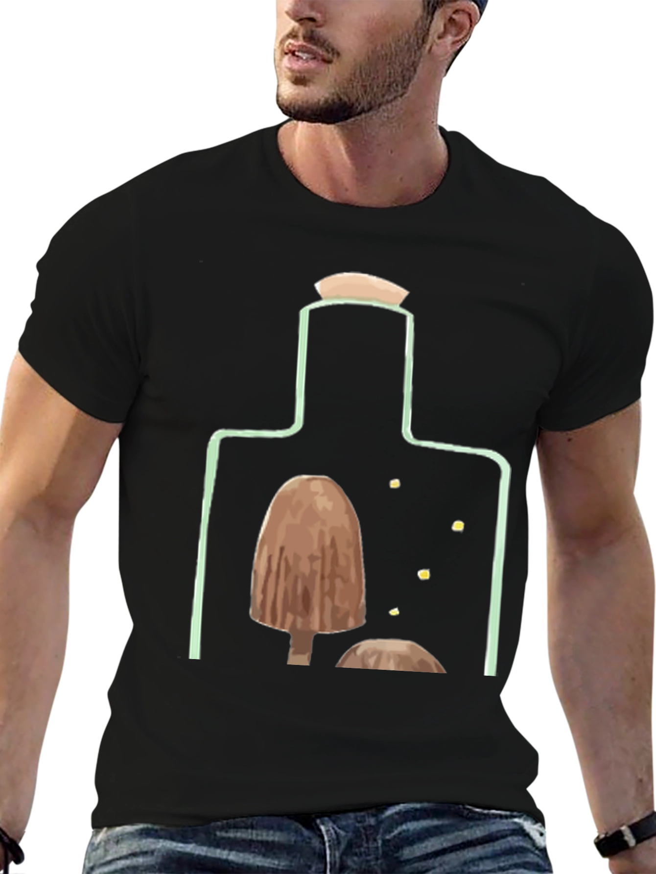 Mushroom Bottle Graphic T-Shirt