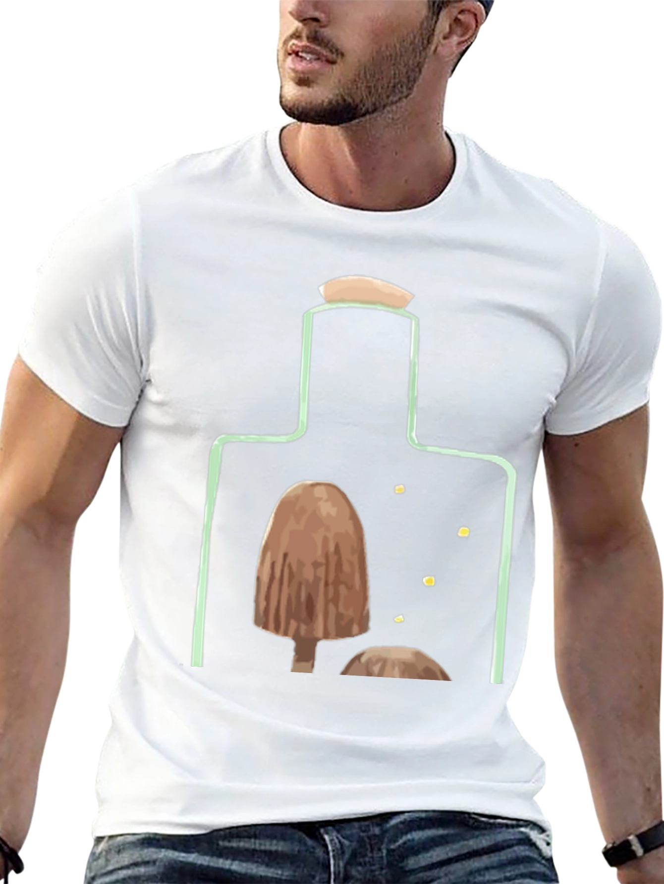 Mushroom Bottle Graphic T-Shirt