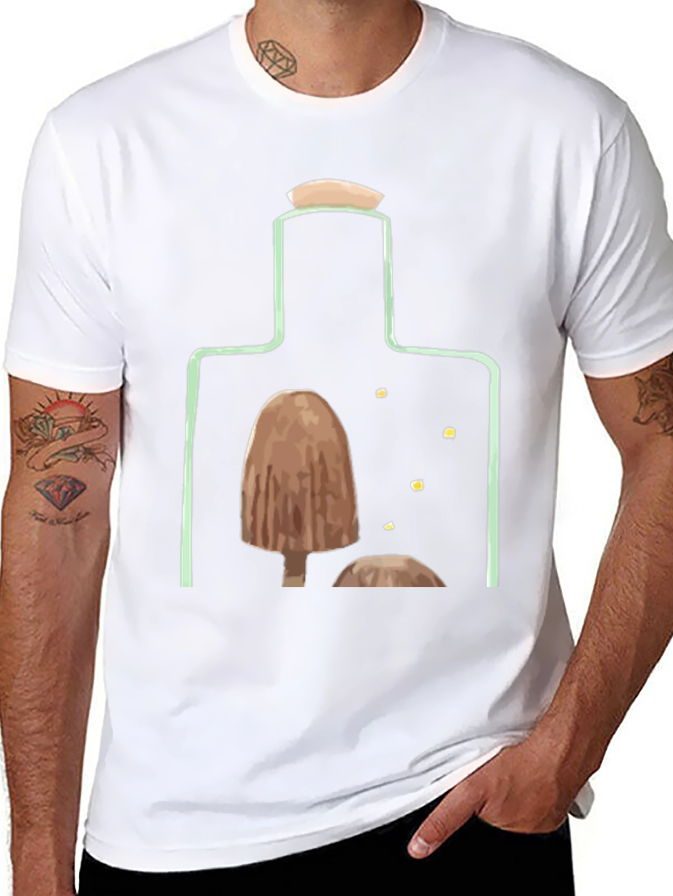 Mushroom Bottle Graphic T-Shirt