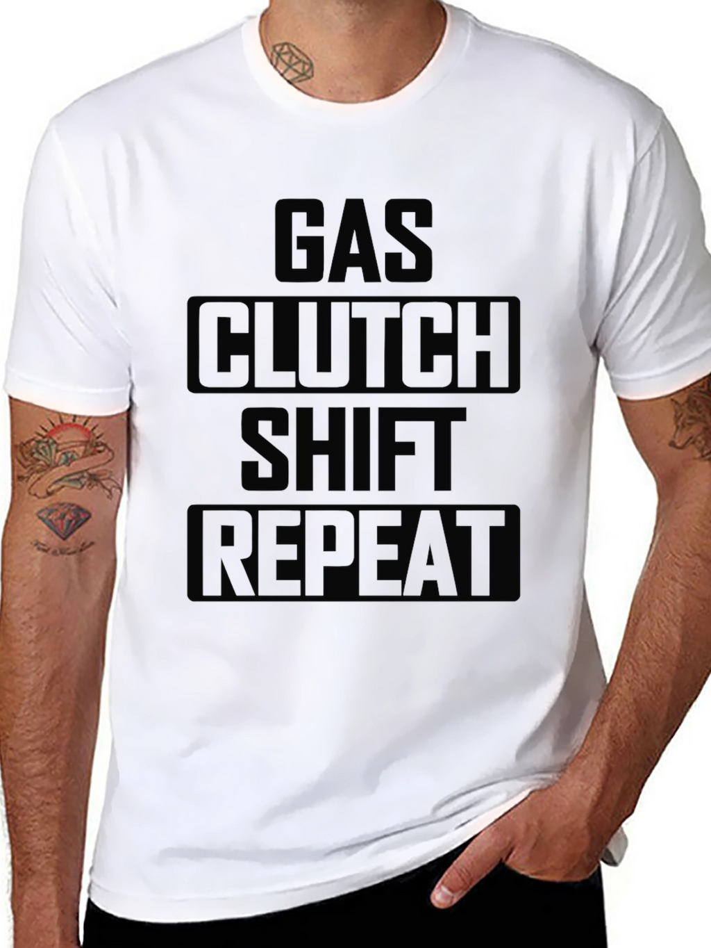 Gas Clutch Shift Repeat T-Shirt - Black