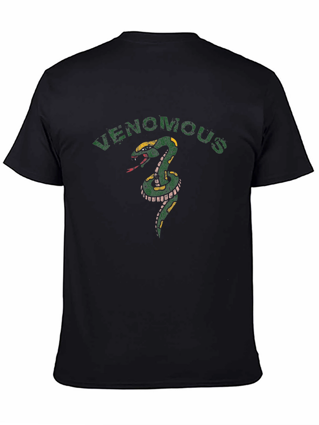 Venomous Snake Graphic Tee - Mens Black T-Shirt