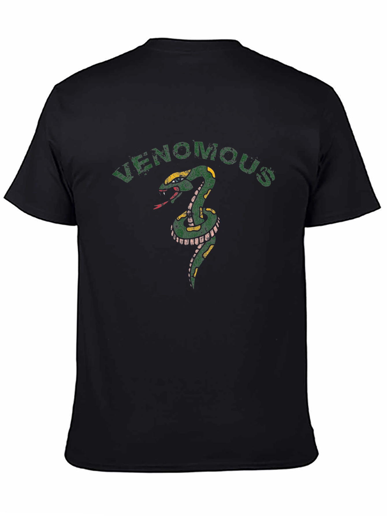 Venomous Snake Graphic Tee - Mens Black T-Shirt