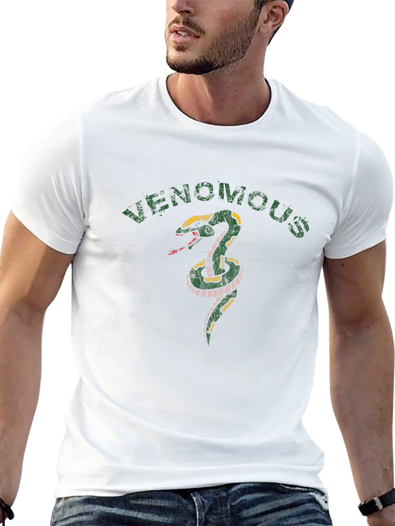 Venomous Snake Graphic Tee - Mens Black T-Shirt