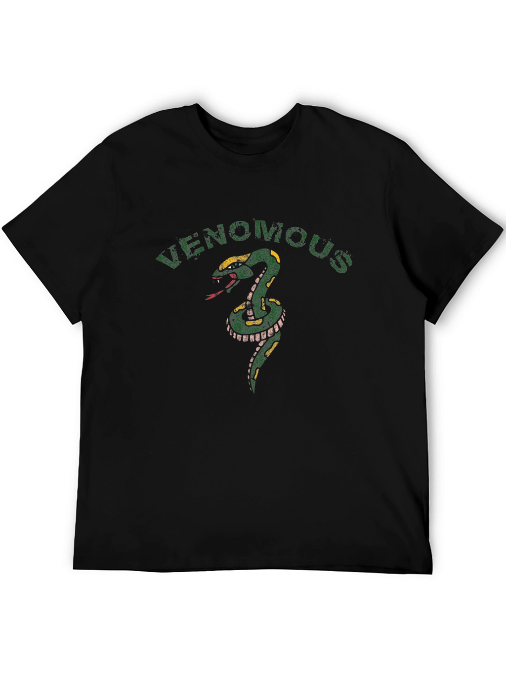 Venomous Snake Graphic Tee - Mens Black T-Shirt