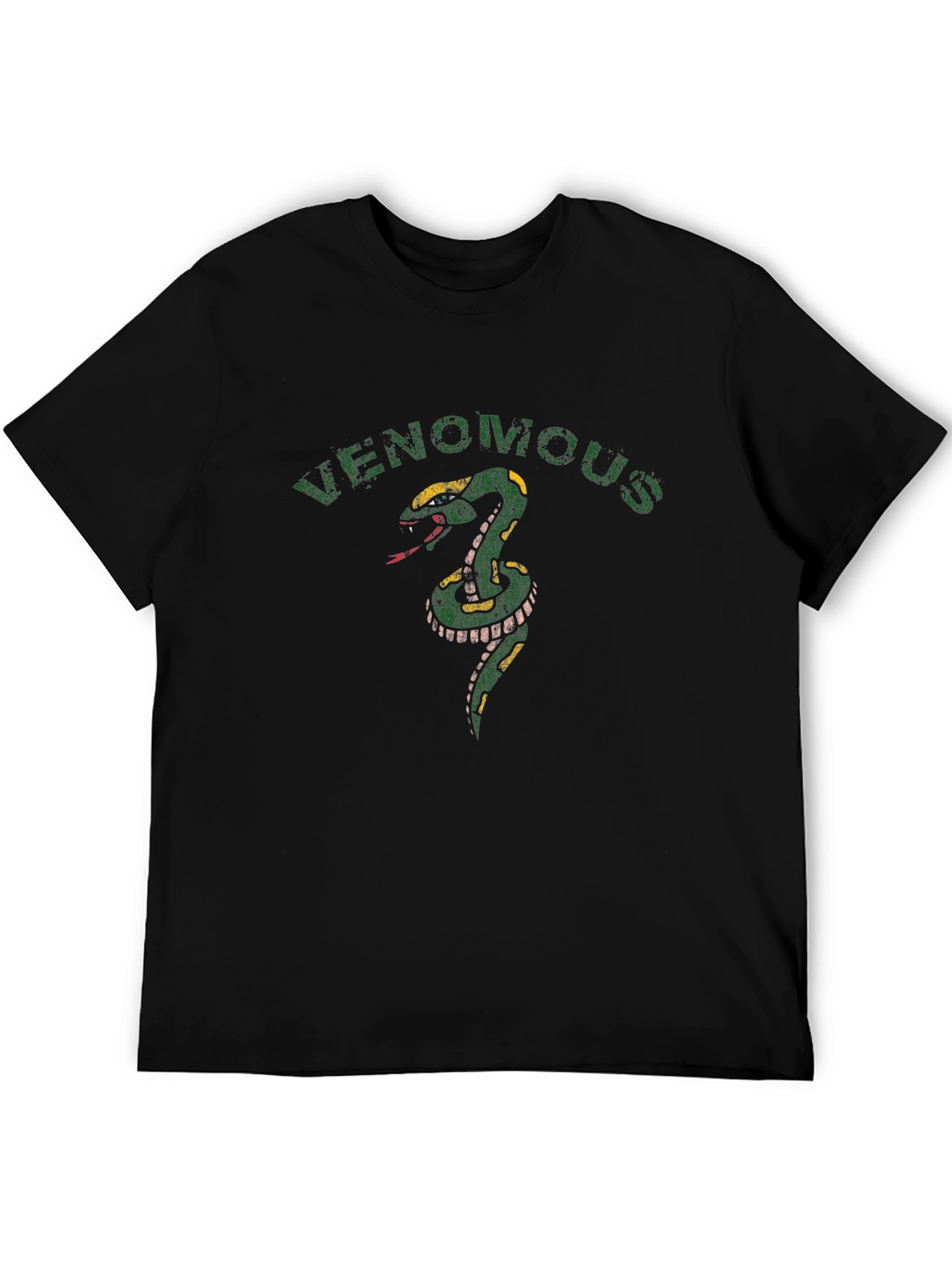 Venomous Snake Graphic Tee - Mens Black T-Shirt