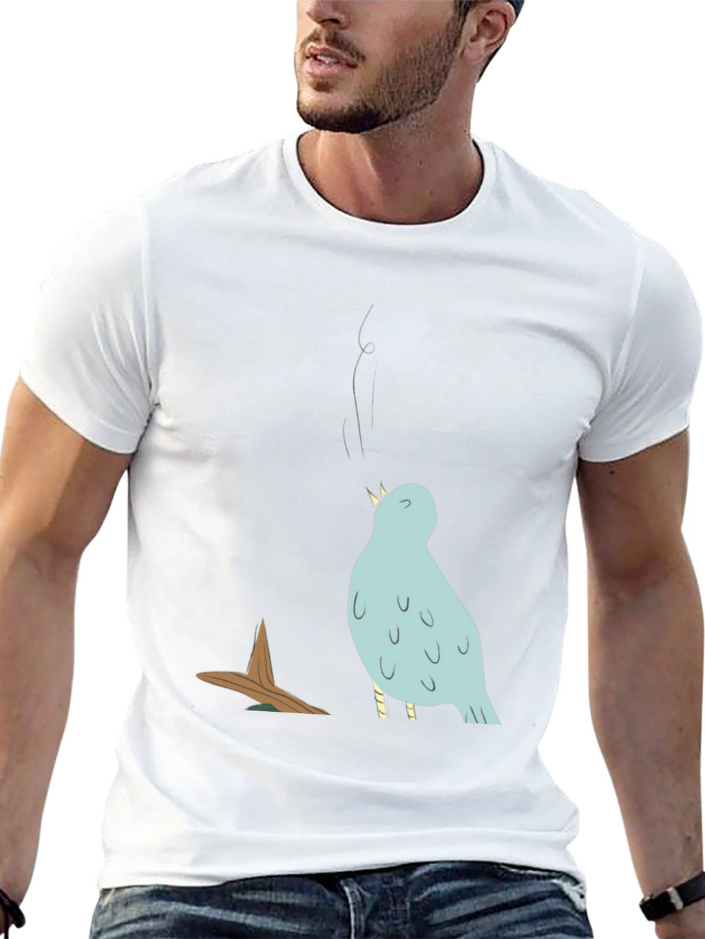 Bird Graphic T-Shirt - Casual Cotton Tee