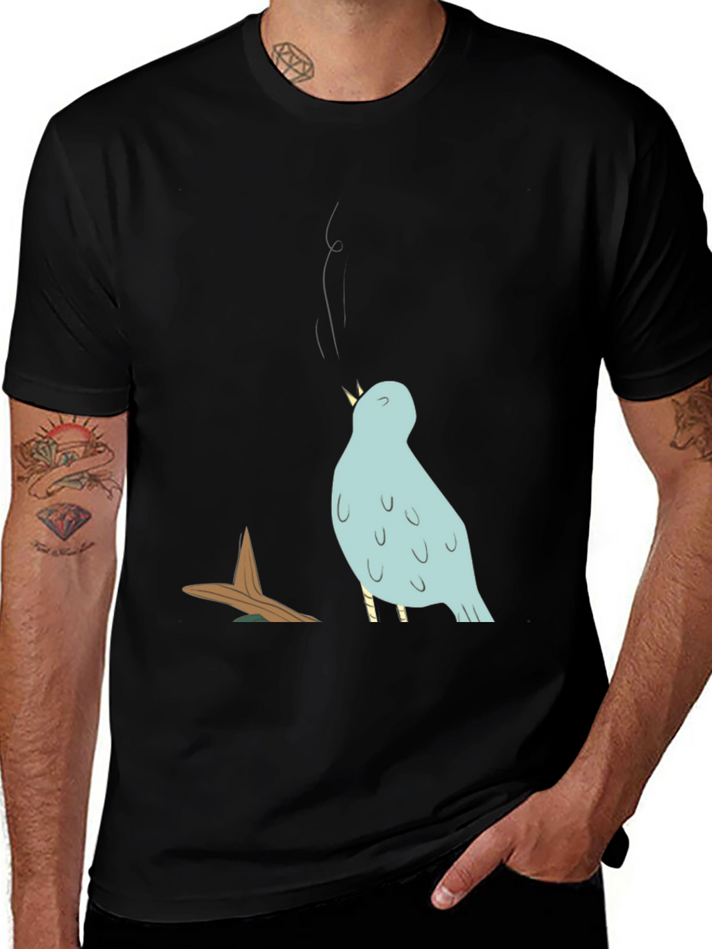Bird Graphic T-Shirt - Casual Cotton Tee