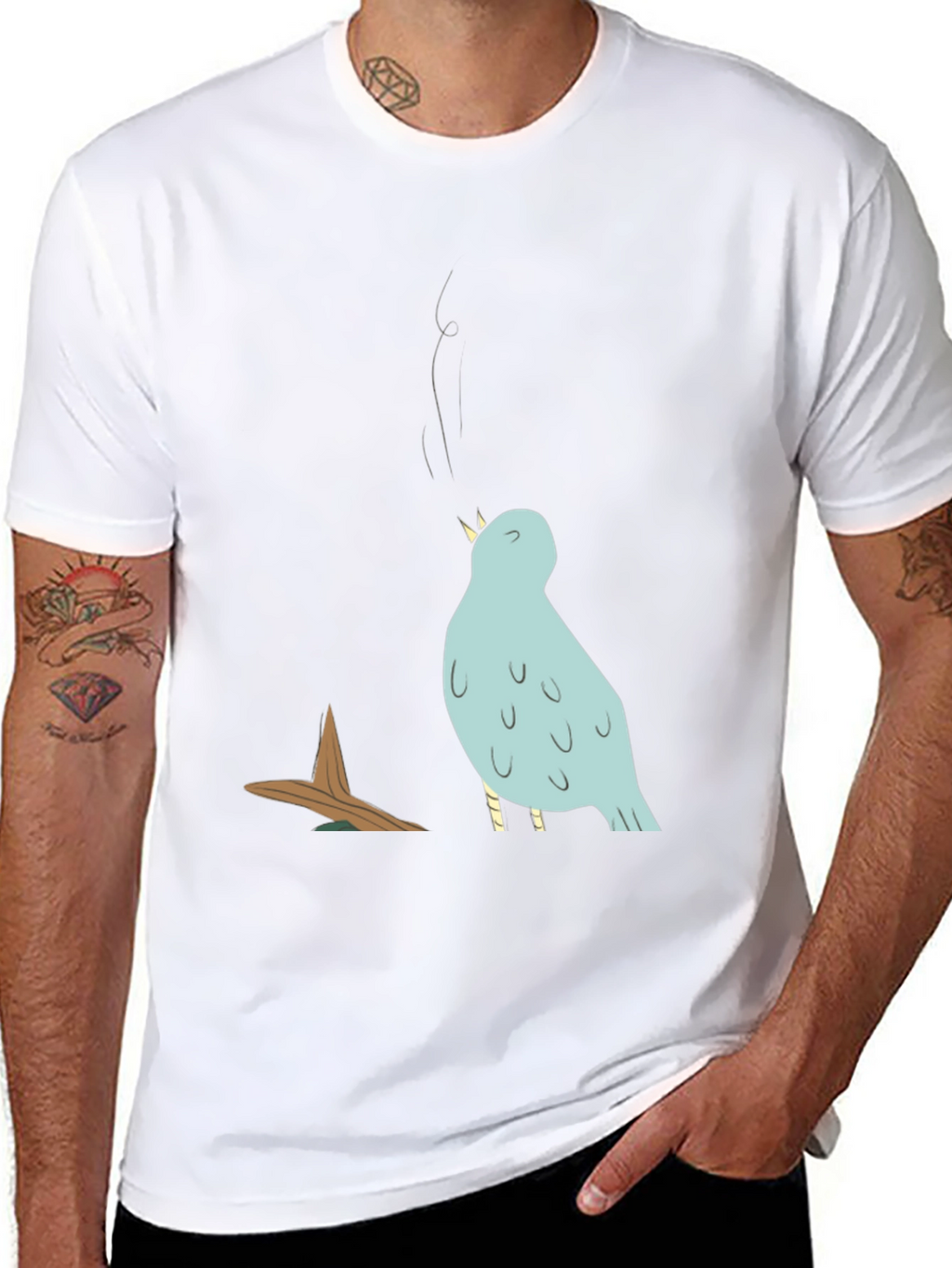 Bird Graphic T-Shirt - Casual Cotton Tee