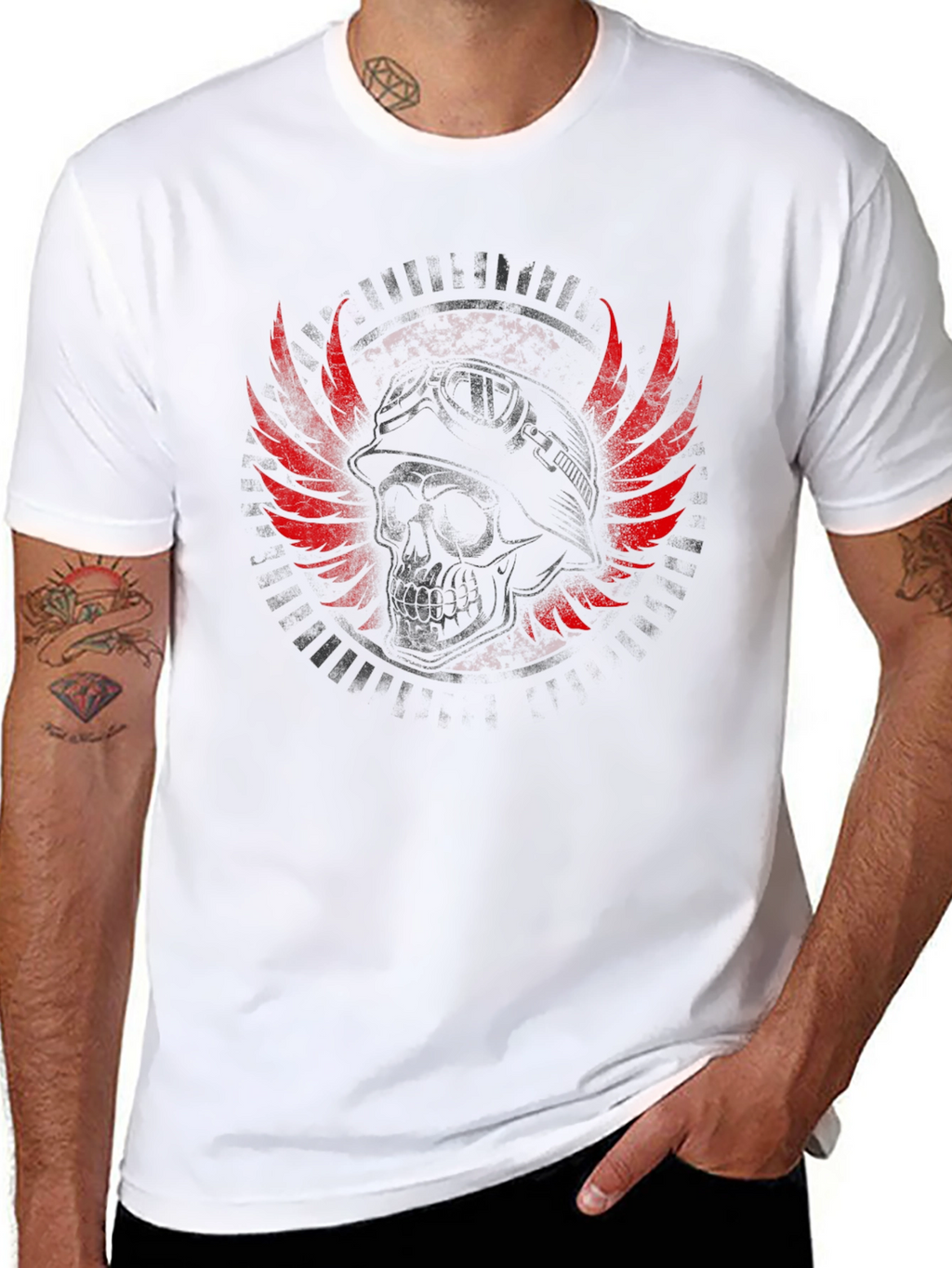 Skull Wings Graphic T-Shirt - Mens Black Tee