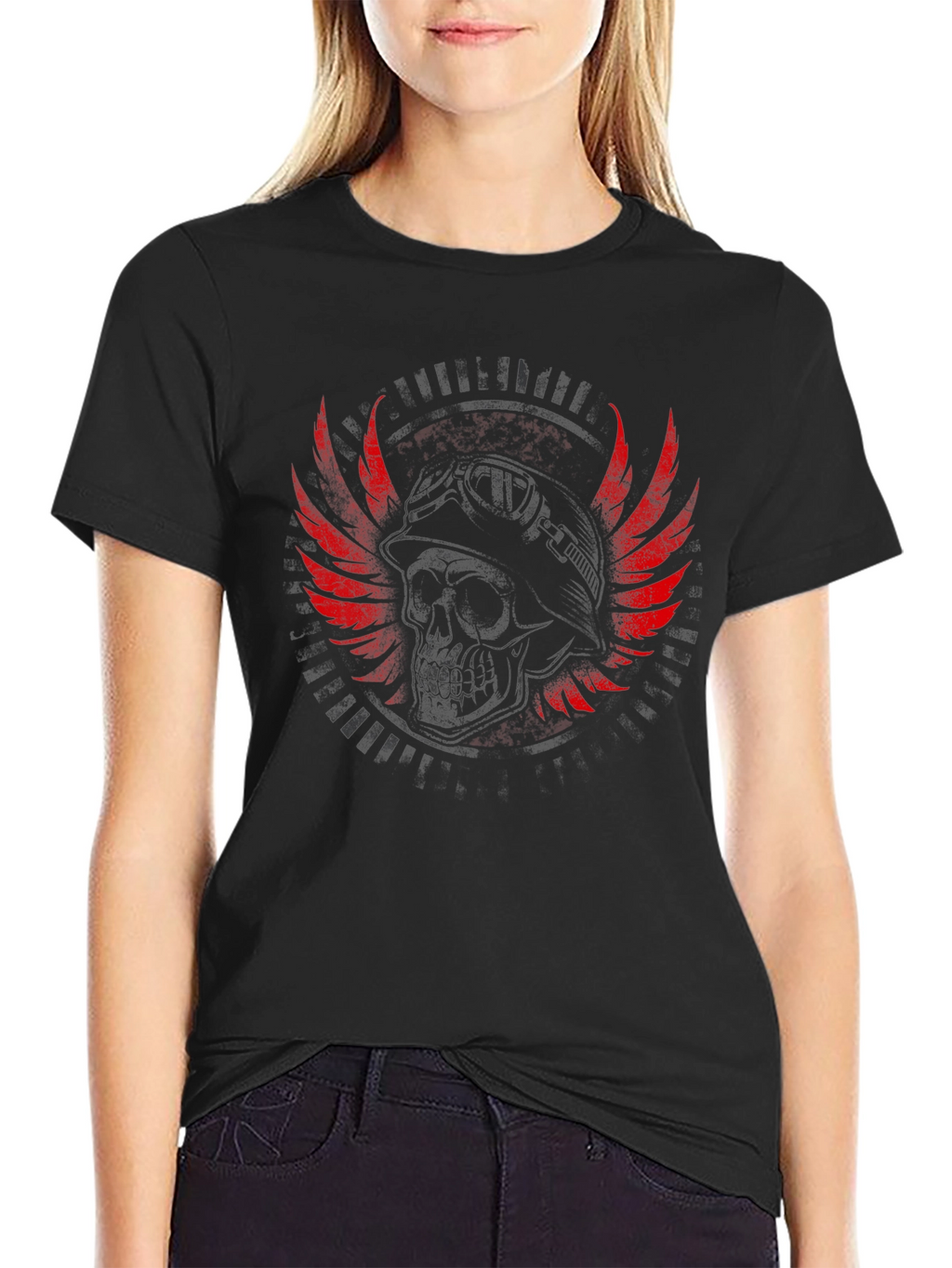 Skull Wings Graphic T-Shirt - Mens Black Tee