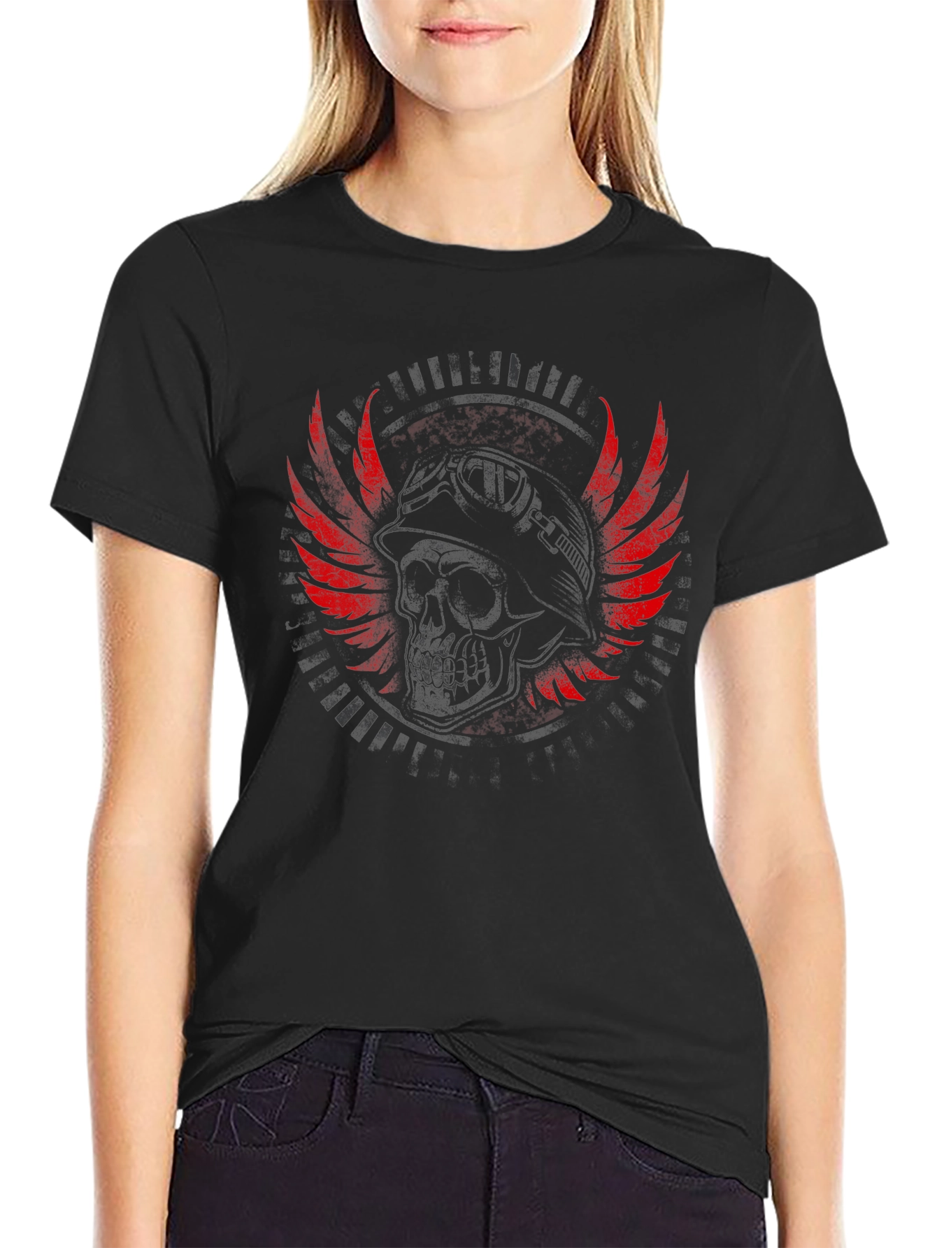 Skull Wings Graphic T-Shirt - Mens Black Tee