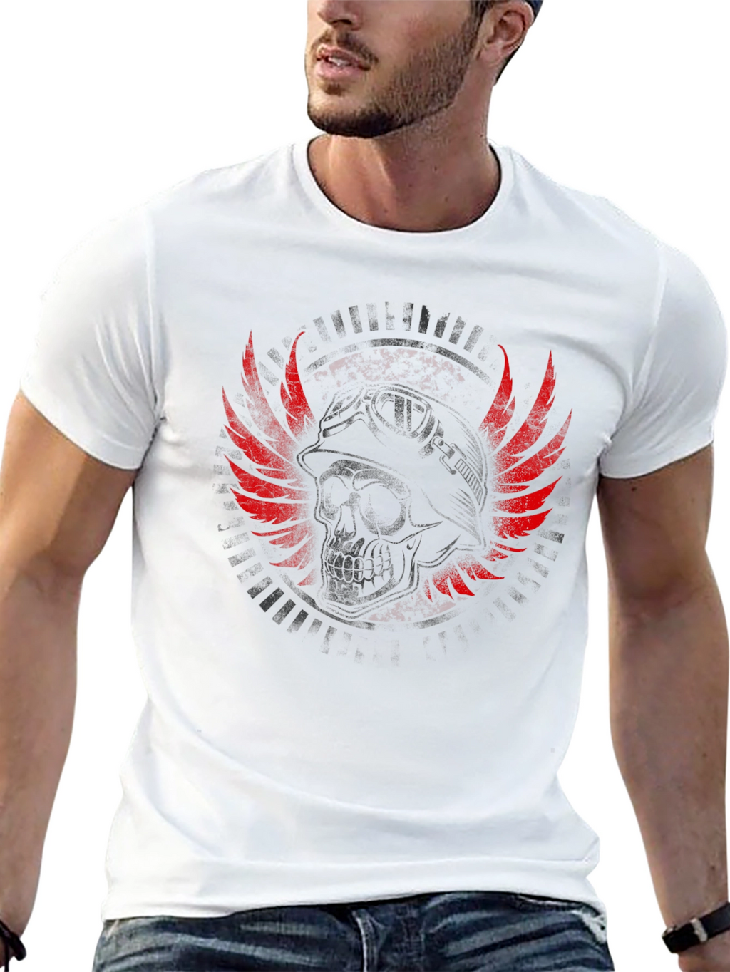 Skull Wings Graphic T-Shirt - Mens Black Tee