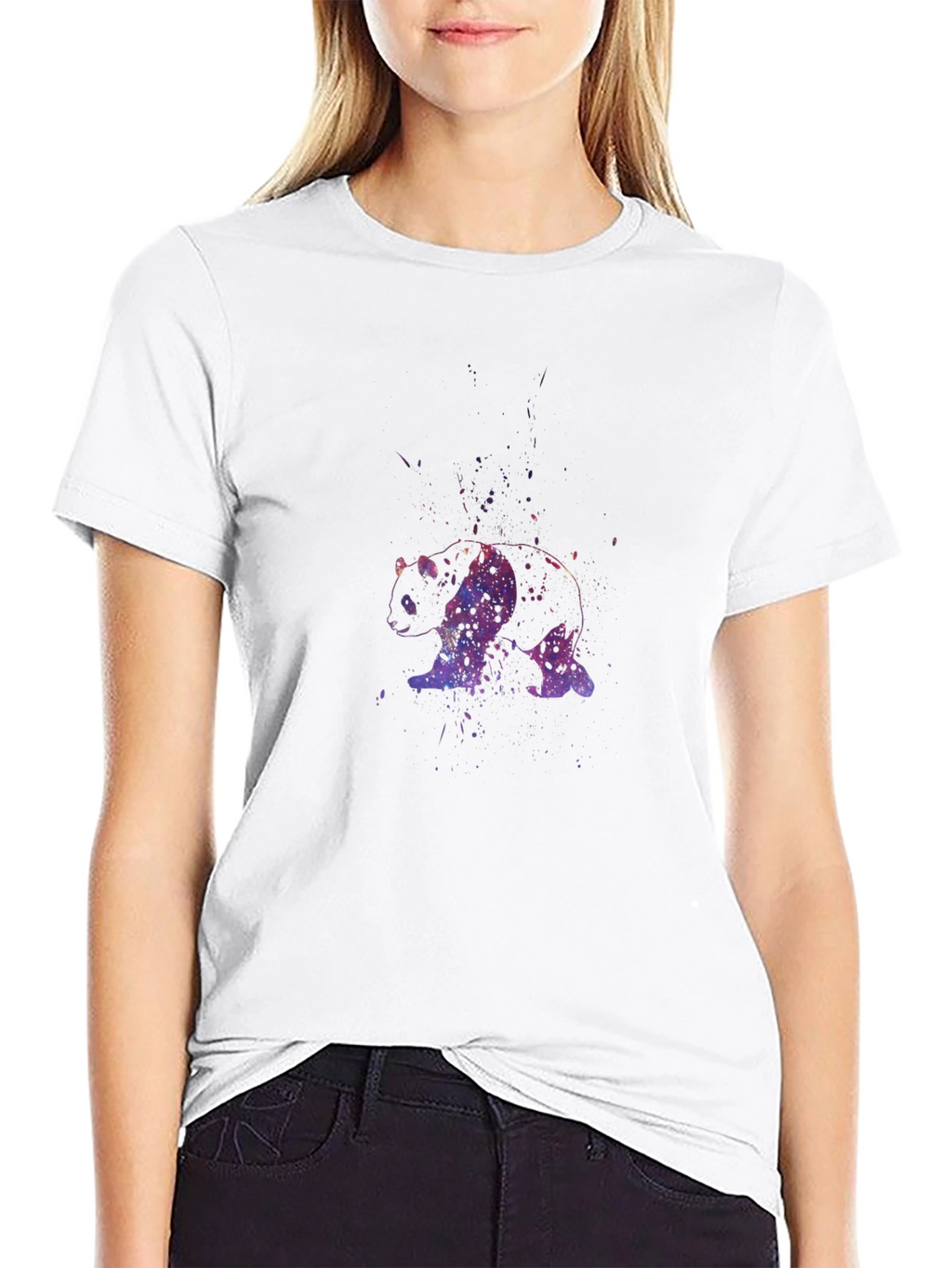 Galaxy Panda Black T-Shirt