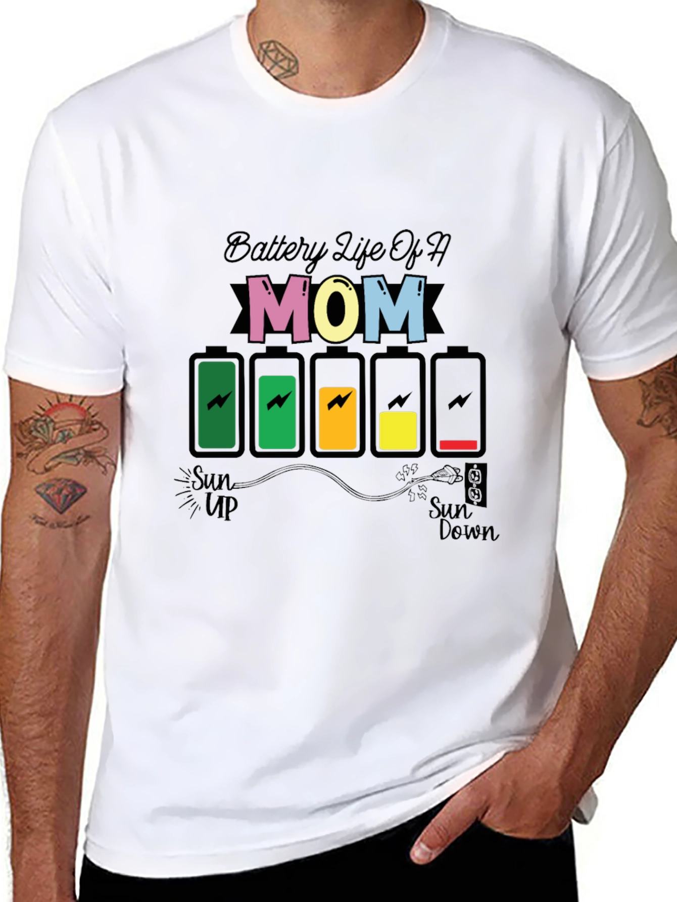 Battery Life of a Mom Graphic Tee