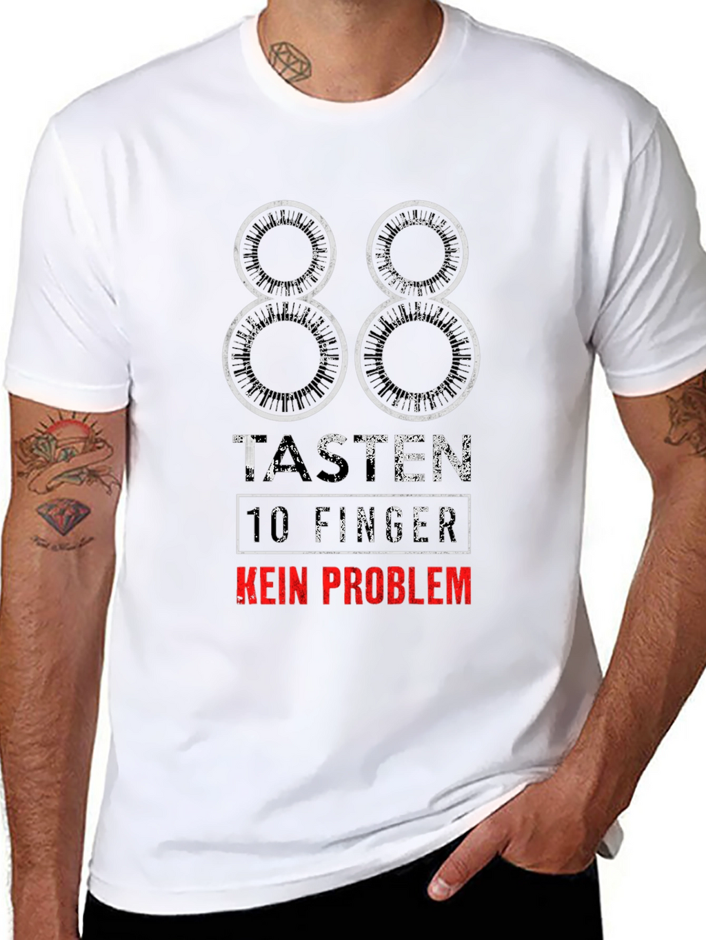 88 Keys Piano T-Shirt - No Problem Design
