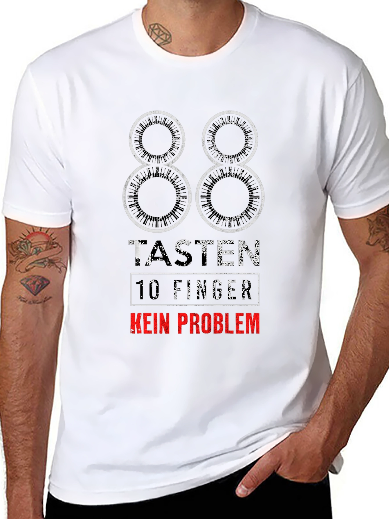 88 Keys Piano T-Shirt - No Problem Design