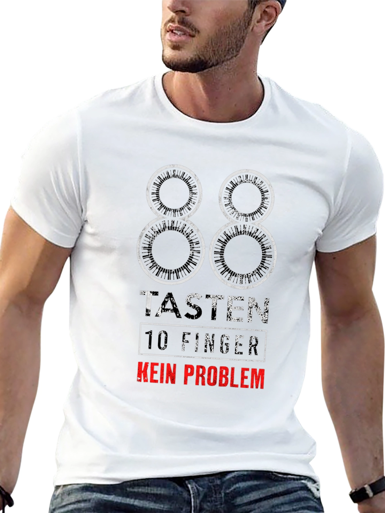 88 Keys Piano T-Shirt - No Problem Design