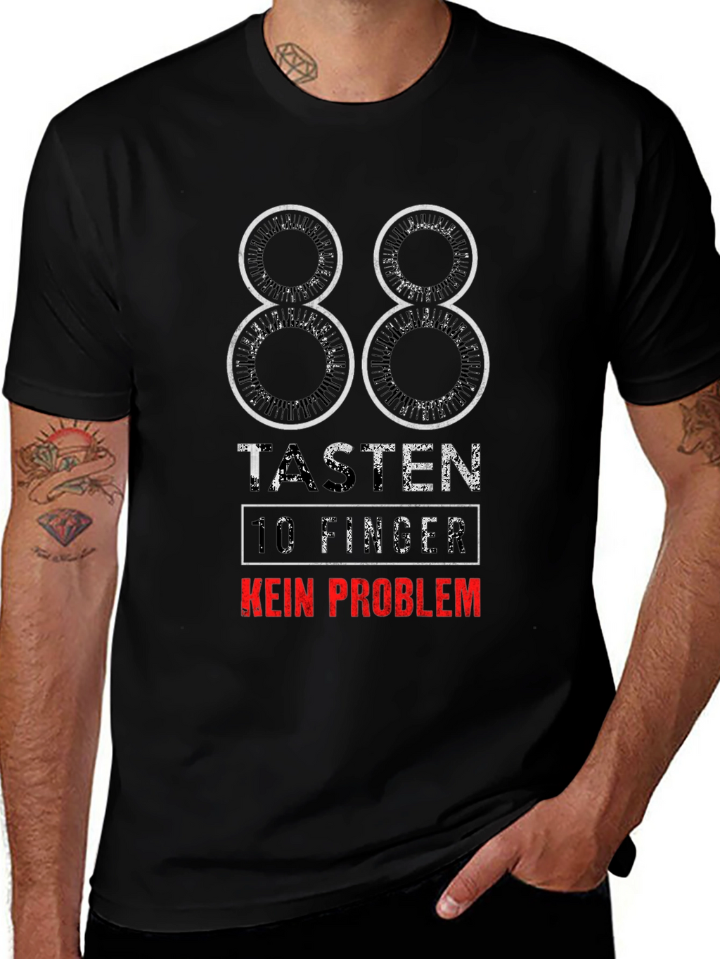 88 Keys Piano T-Shirt - No Problem Design