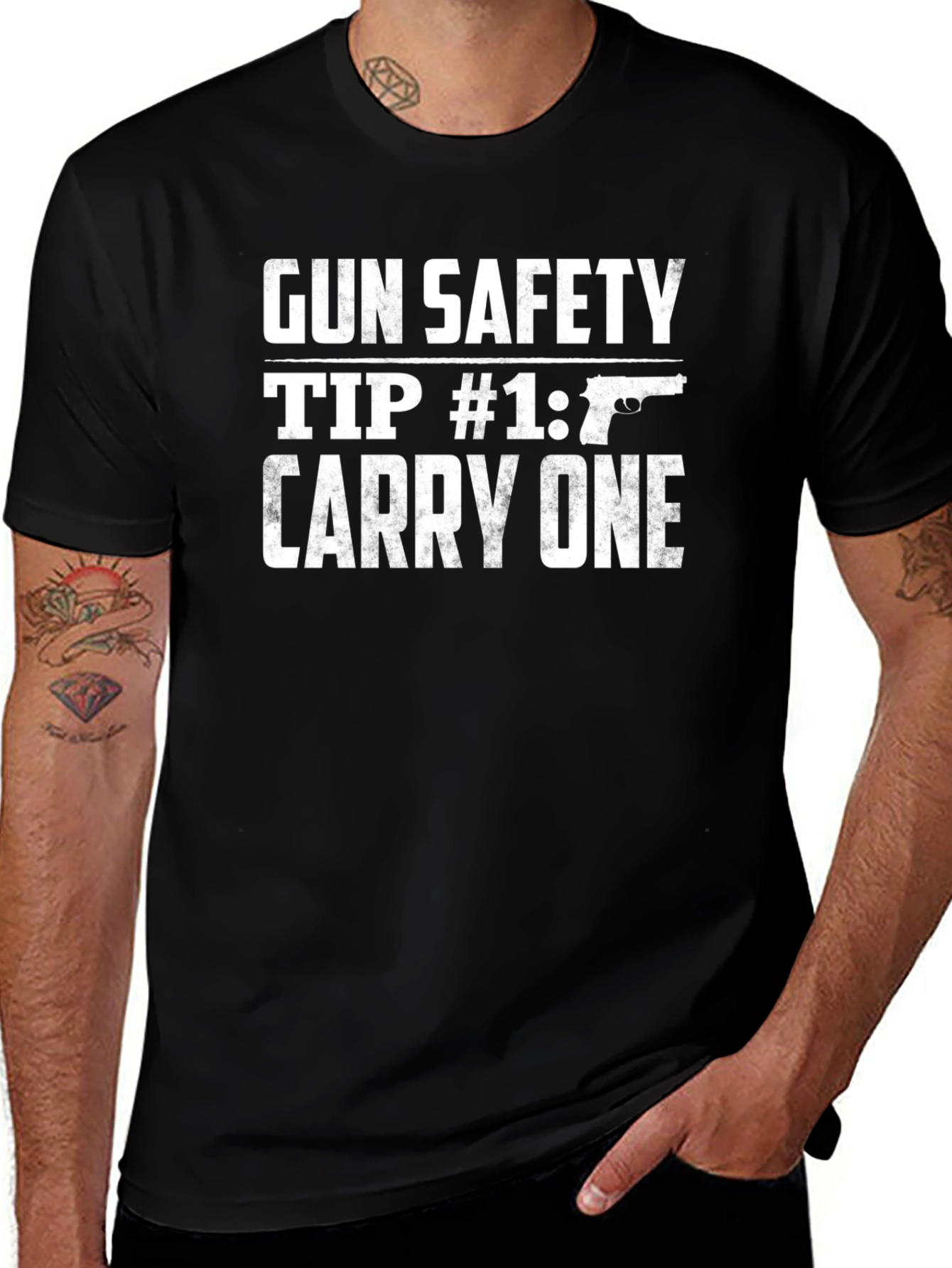 Gun Safety Tip T-Shirt - Carry One Graphic Tee