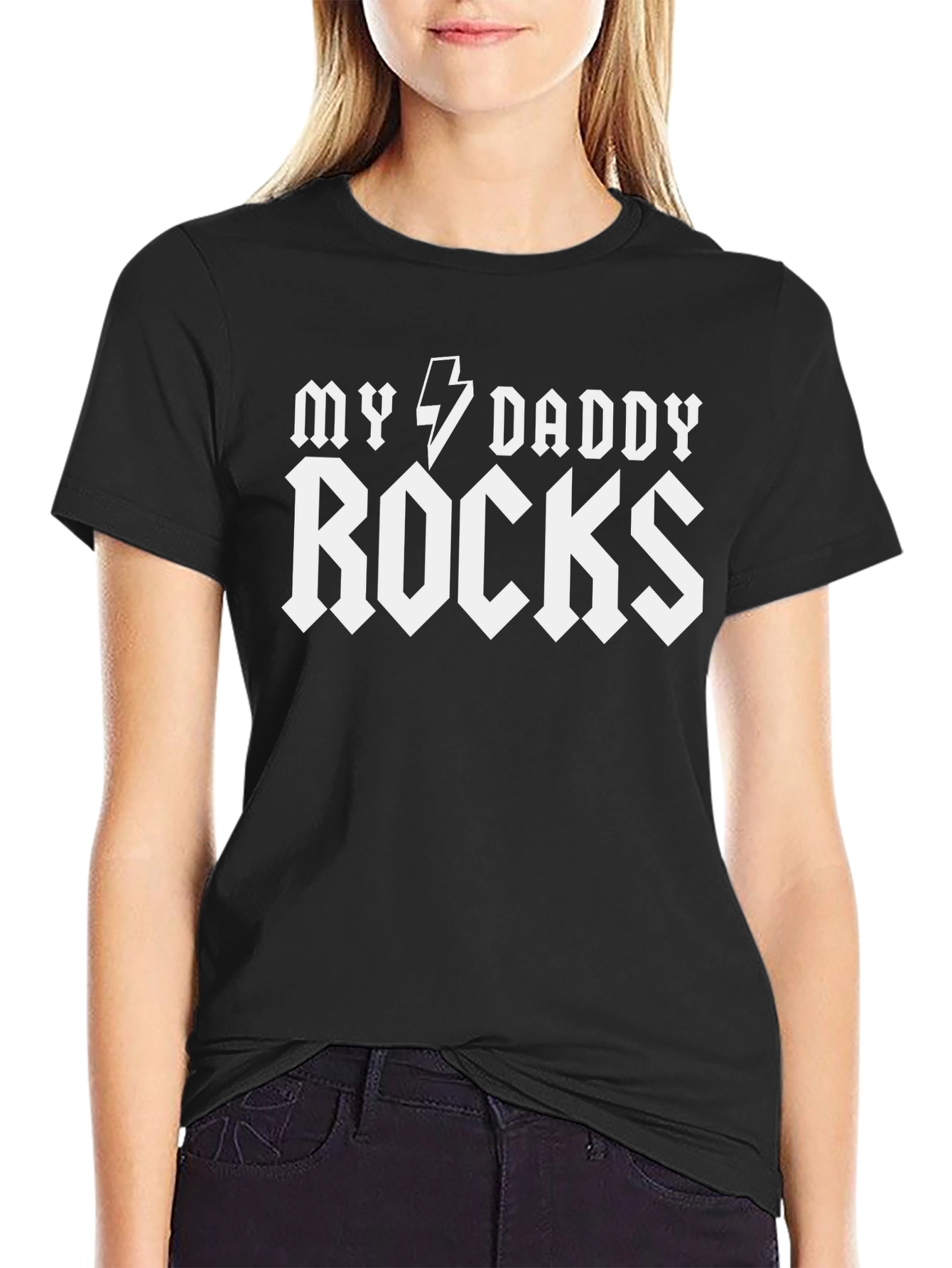 My Daddy Rocks Black T-Shirt