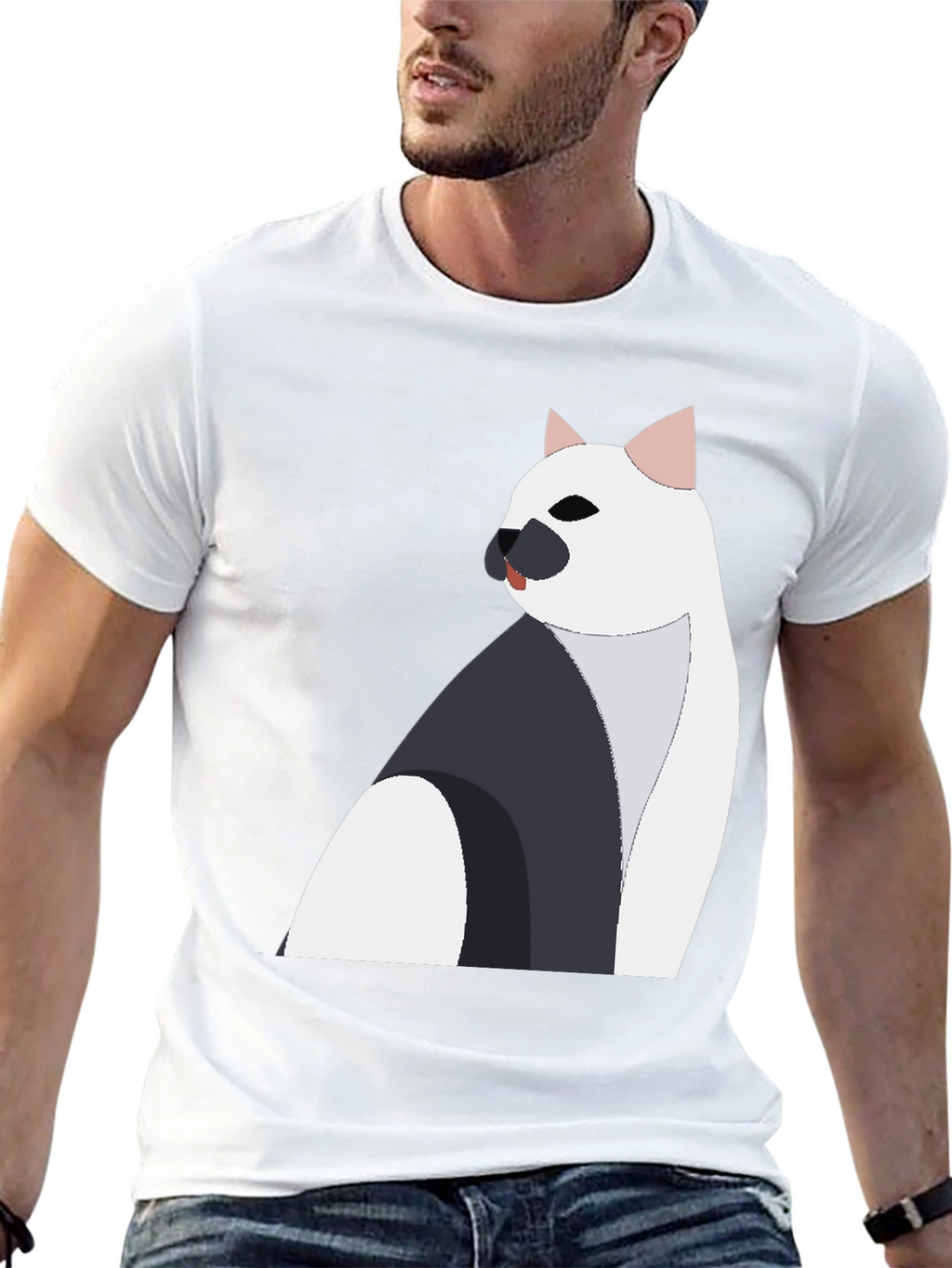 Stylish Cat Graphic Tee - Black Unisex Shirt
