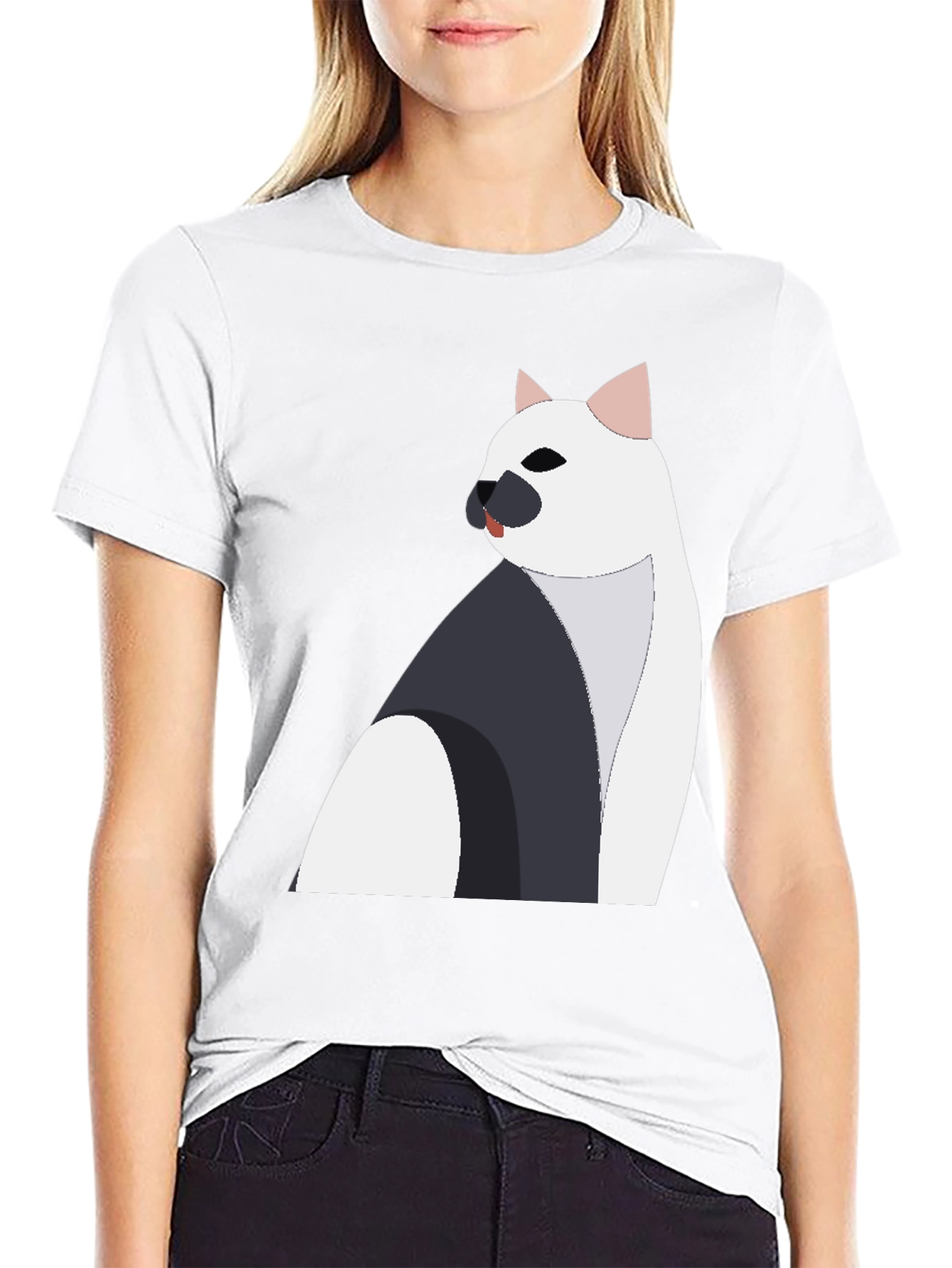 Stylish Cat Graphic Tee - Black Unisex Shirt