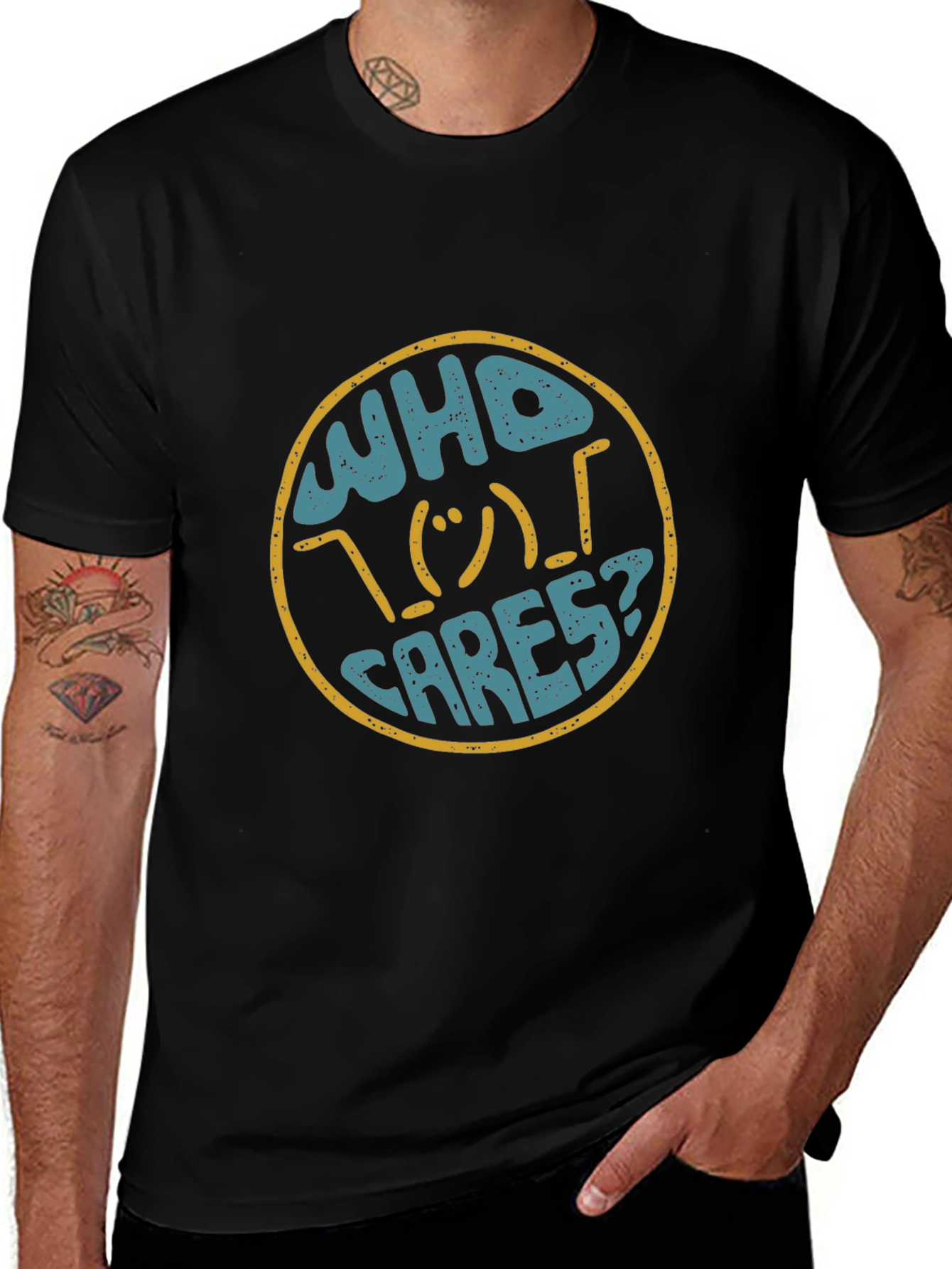 Who Cares Graphic Print T-Shirt
