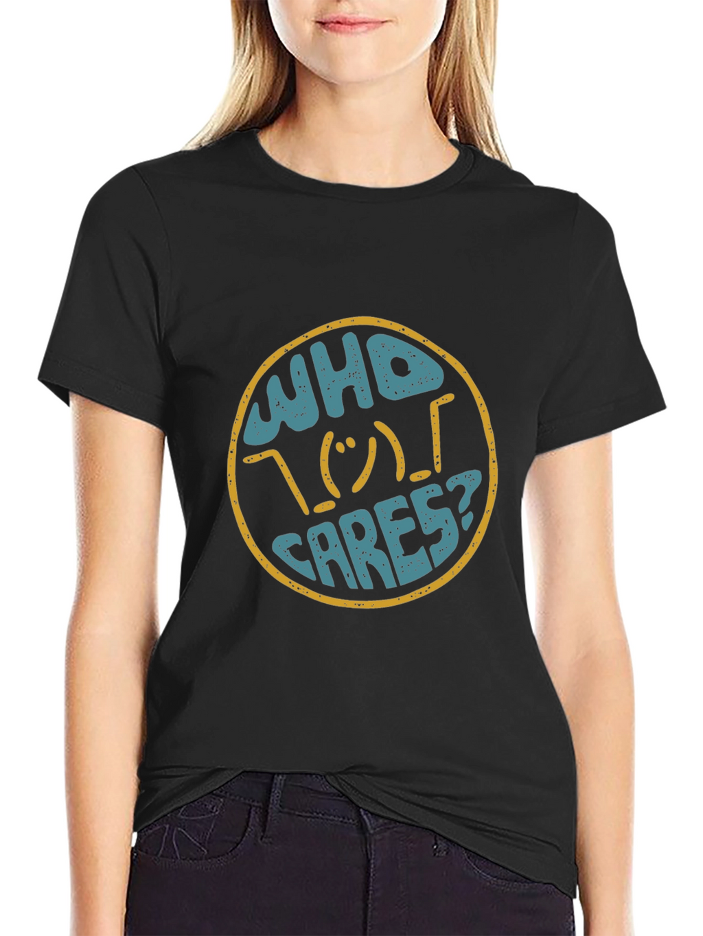 Who Cares Graphic Print T-Shirt