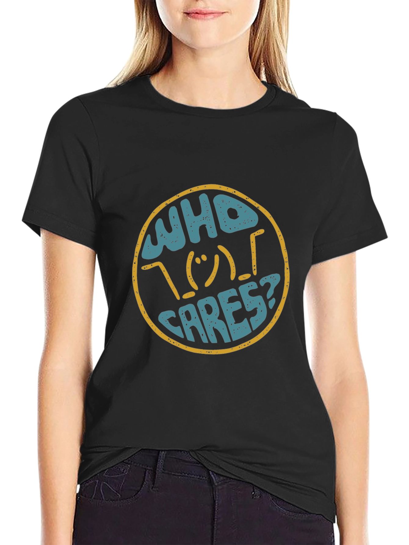 Who Cares Graphic Print T-Shirt