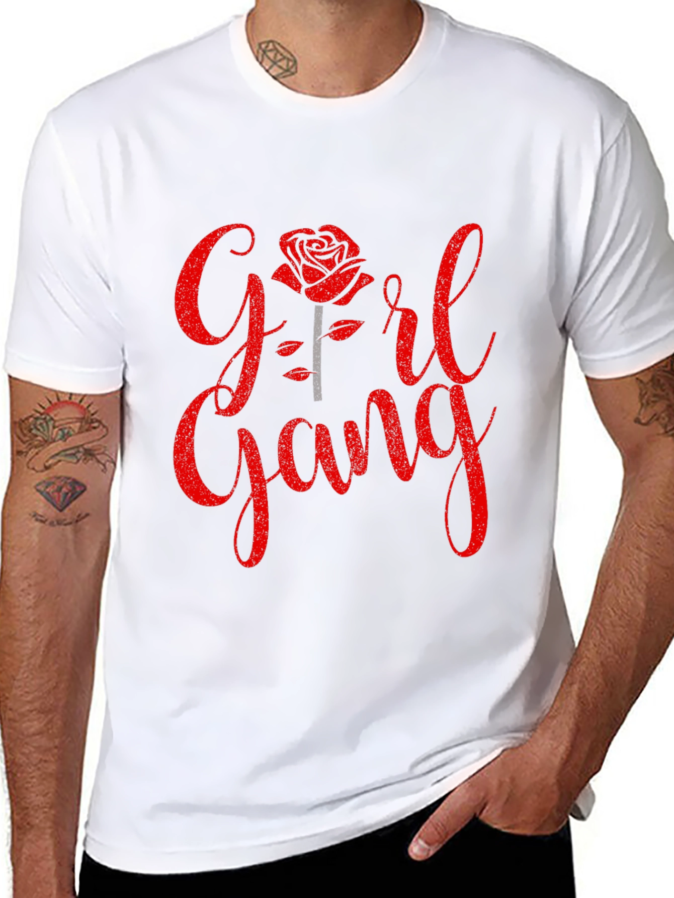 Girl Gang Rose Graphic Tee - Trendy Womens Fashion