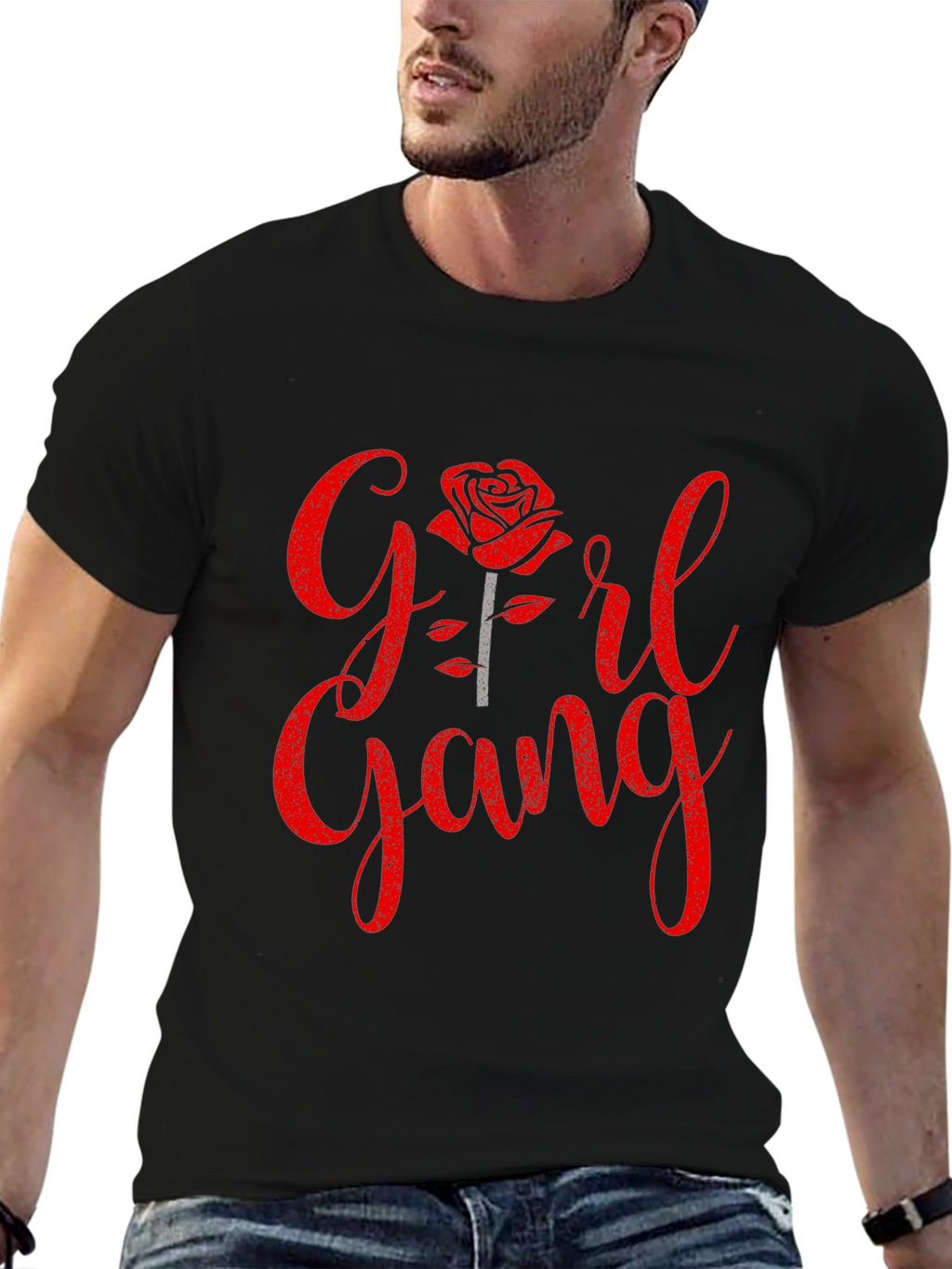 Girl Gang Rose Graphic Tee - Trendy Womens Fashion