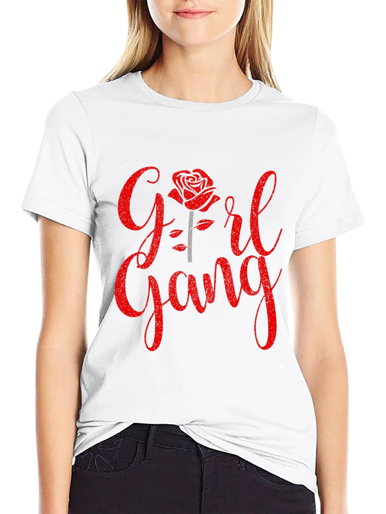Girl Gang Rose Graphic Tee - Trendy Womens Fashion