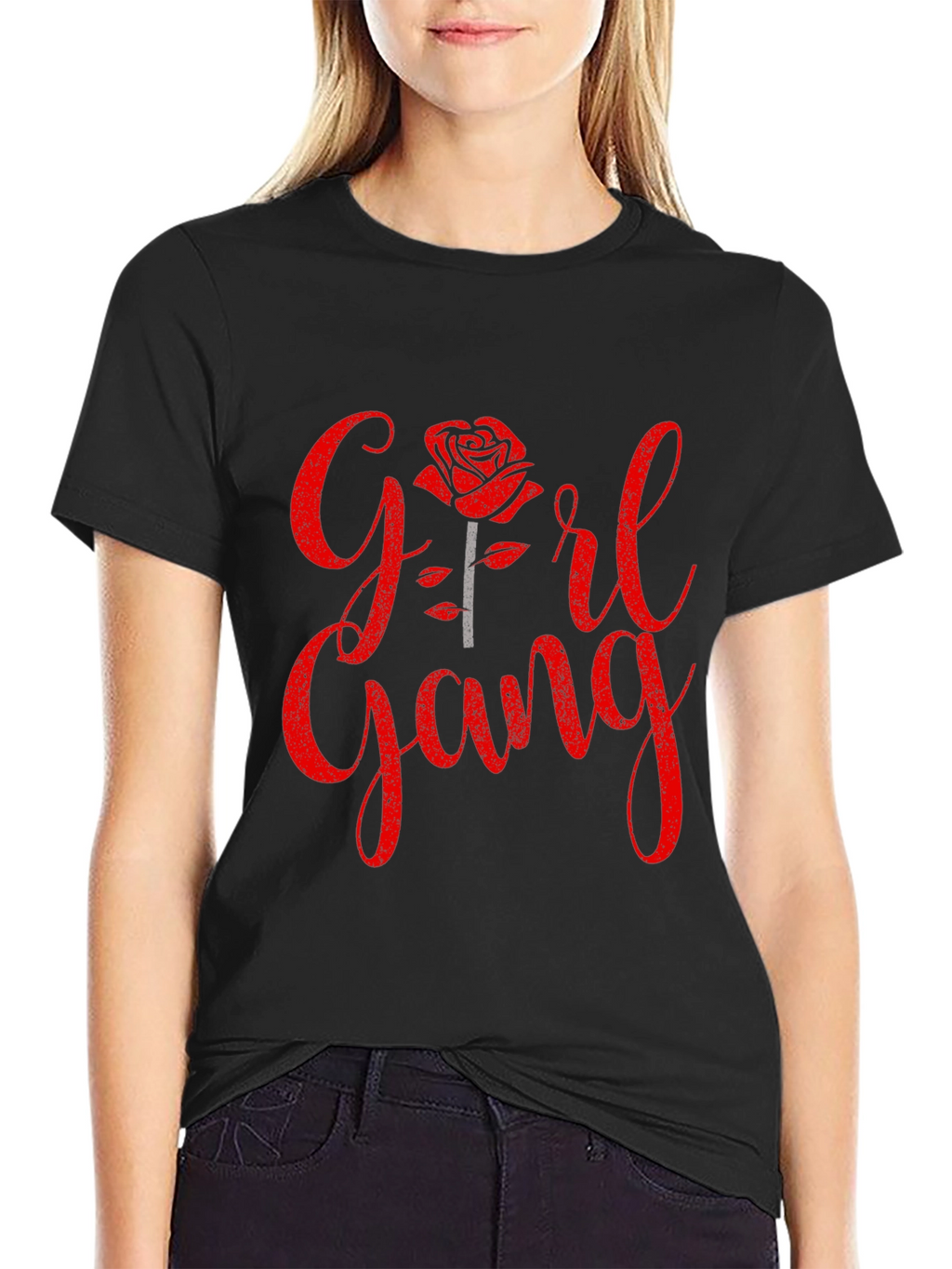Girl Gang Rose Graphic Tee - Trendy Womens Fashion