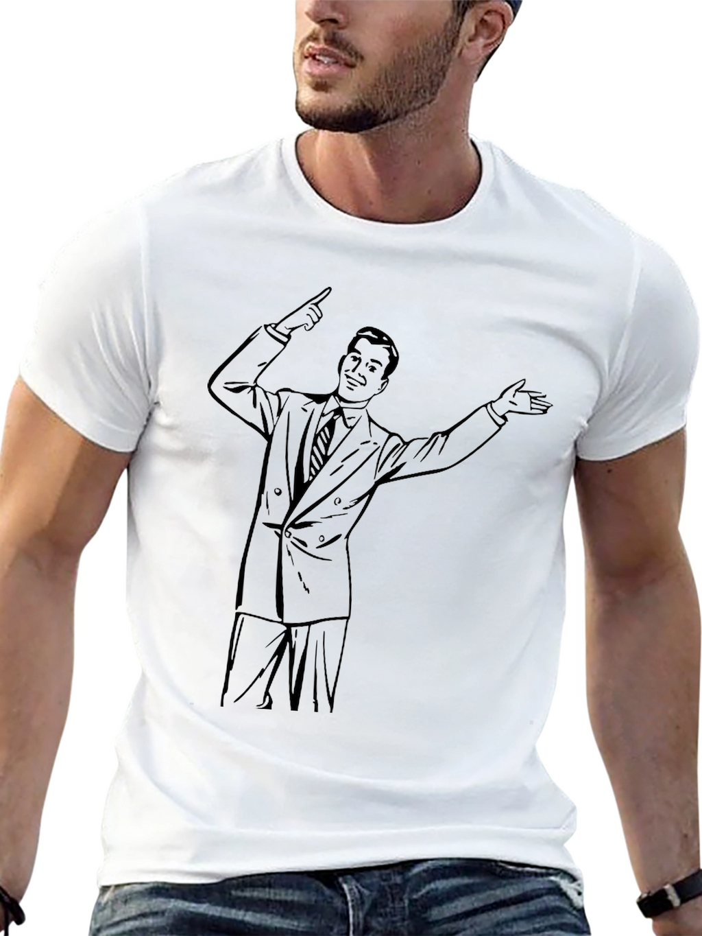 Retro Cartoon Salesman Graphic Tee