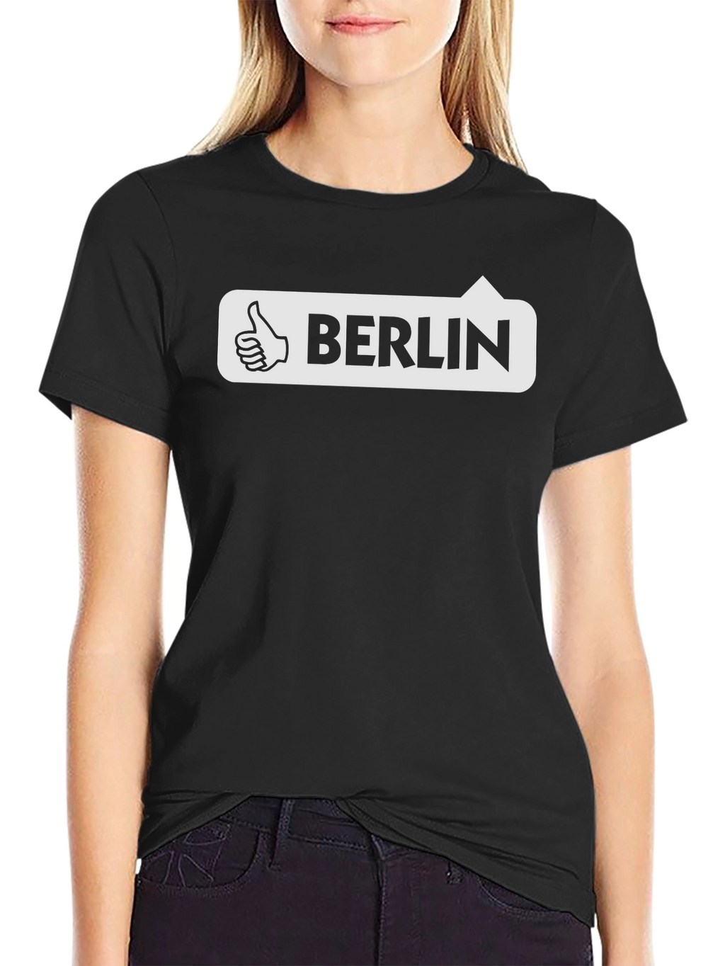 Berlin Thumbs Up Graphic Tee - Black