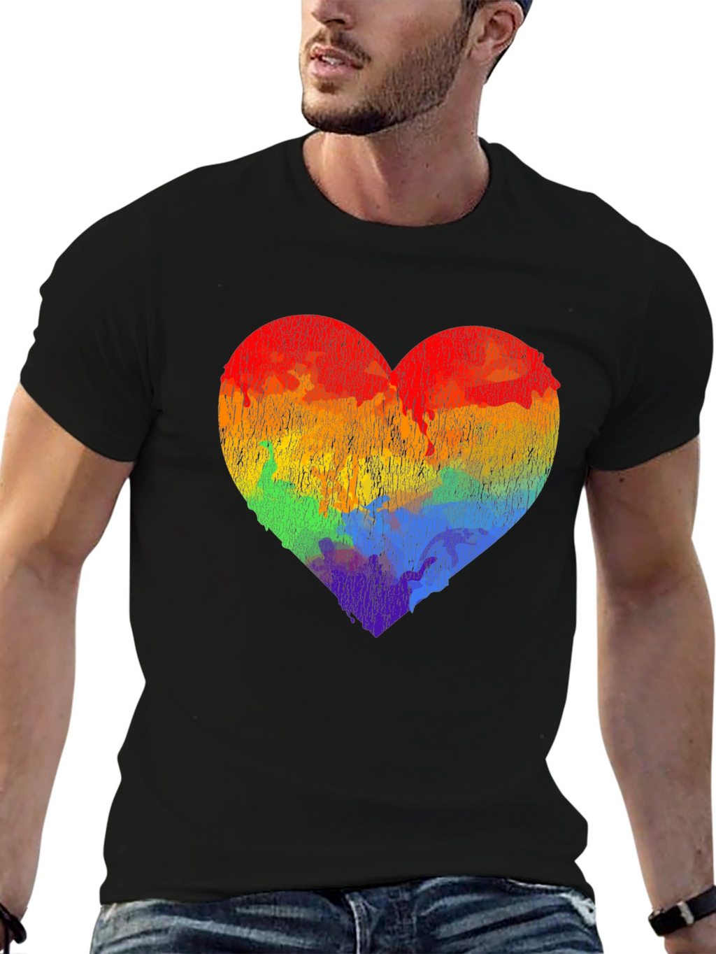 Rainbow Heart Graphic Tee - Pride Love Shirt