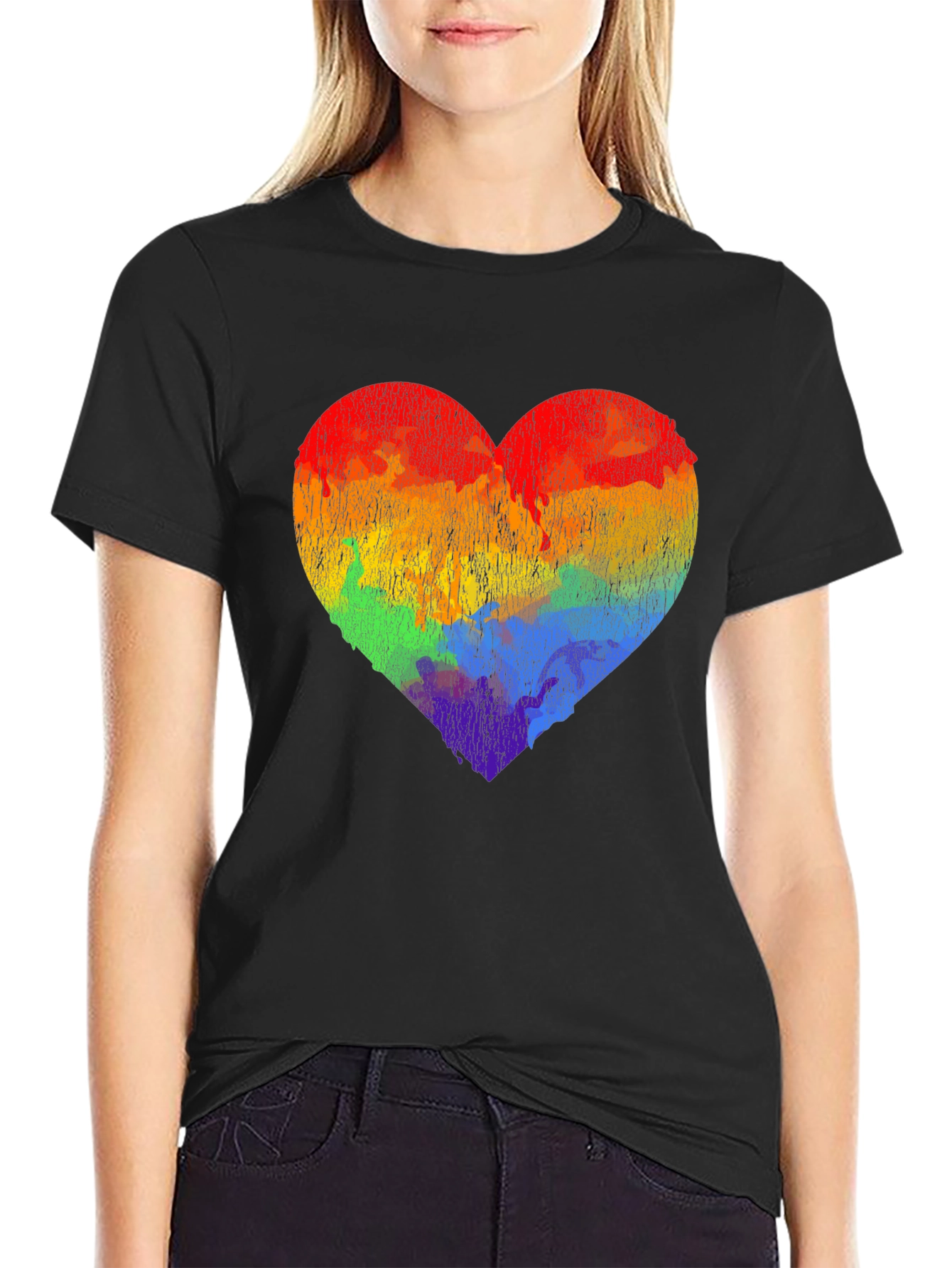 Rainbow Heart Graphic Tee - Pride Love Shirt