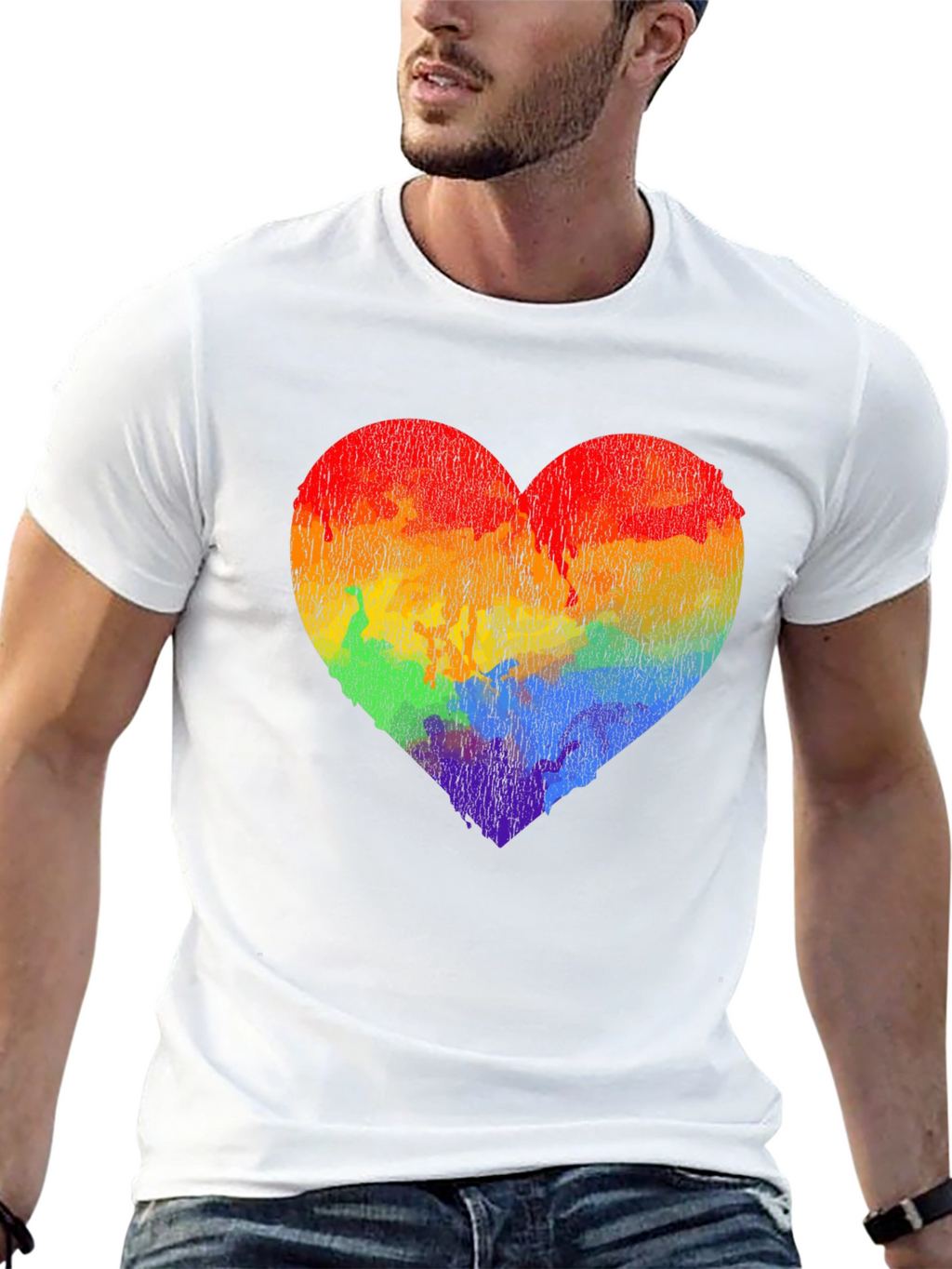Rainbow Heart Graphic Tee - Pride Love Shirt