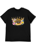 Floral Crown Graphic Black T-Shirt