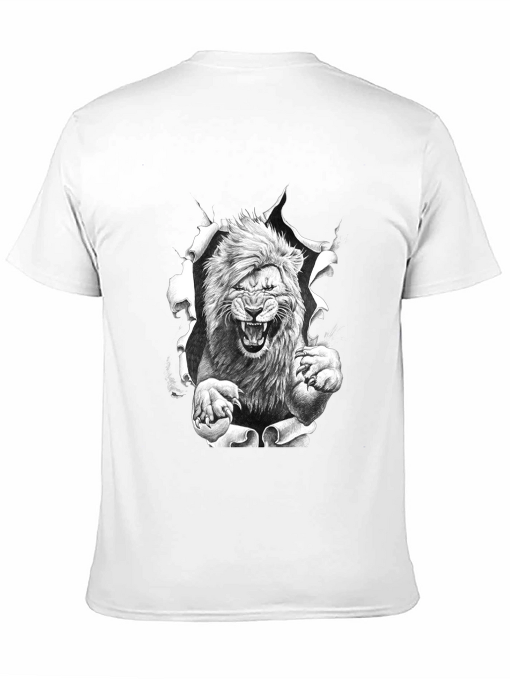 Lion Graphic Print Black Tee