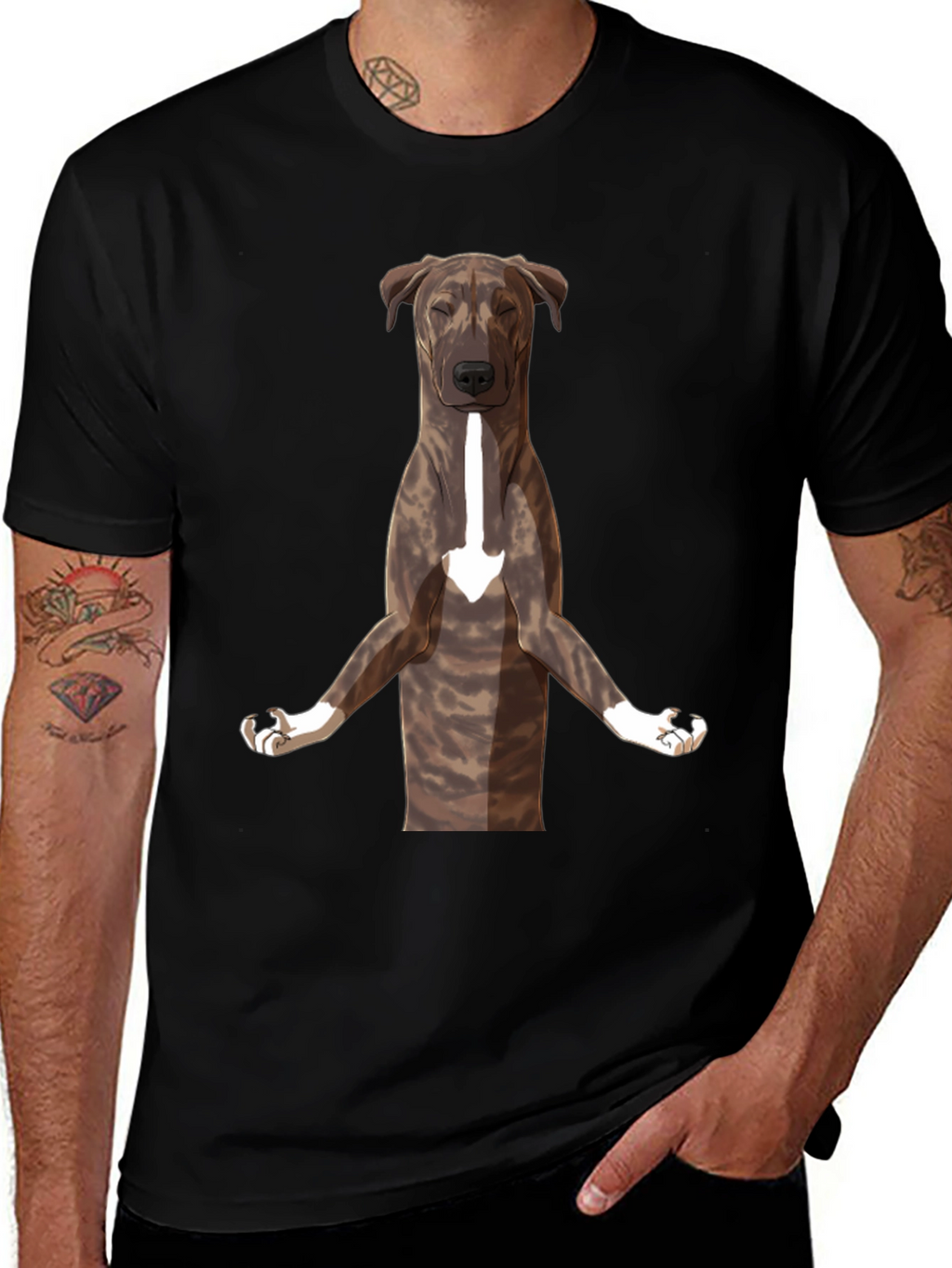Yoga Dog Graphic Tee - Black