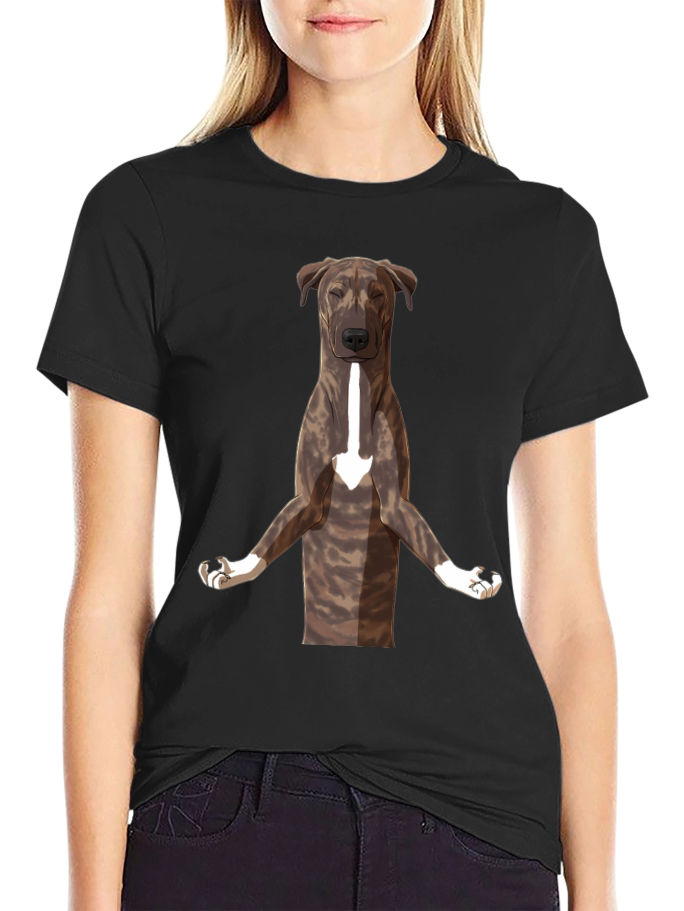 Yoga Dog Graphic Tee - Black
