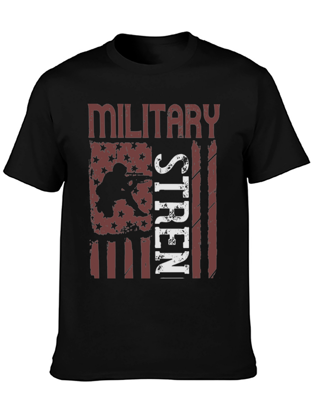 Military Strength USA Flag Graphic T-Shirt