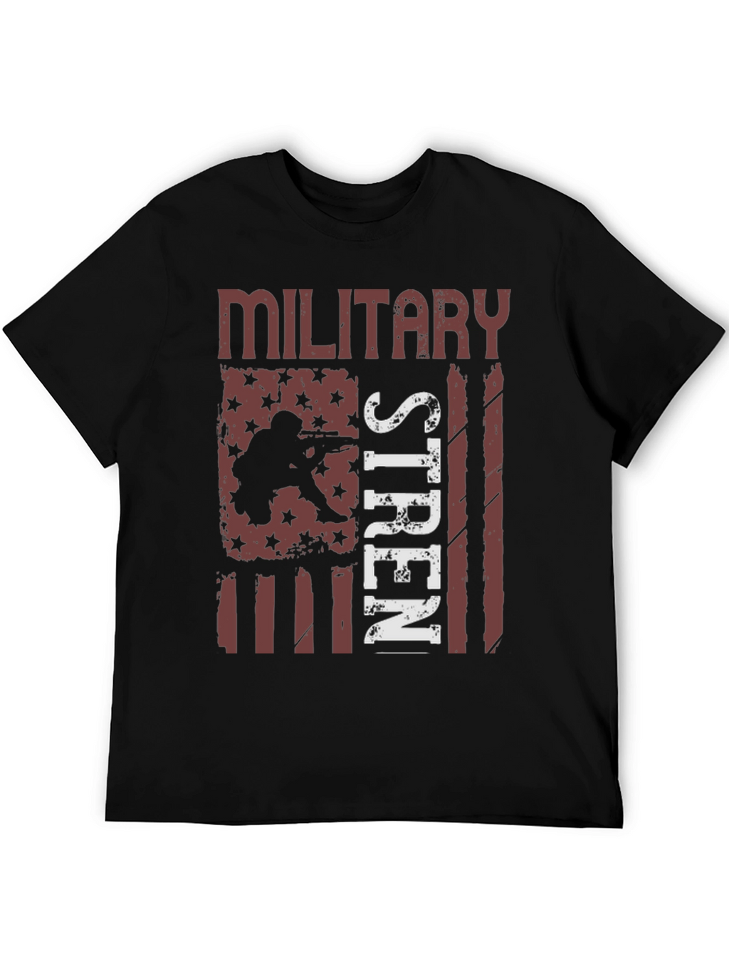Military Strength USA Flag Graphic T-Shirt