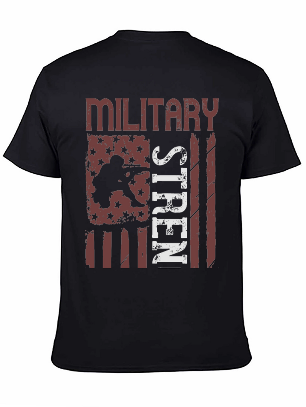Military Strength USA Flag Graphic T-Shirt