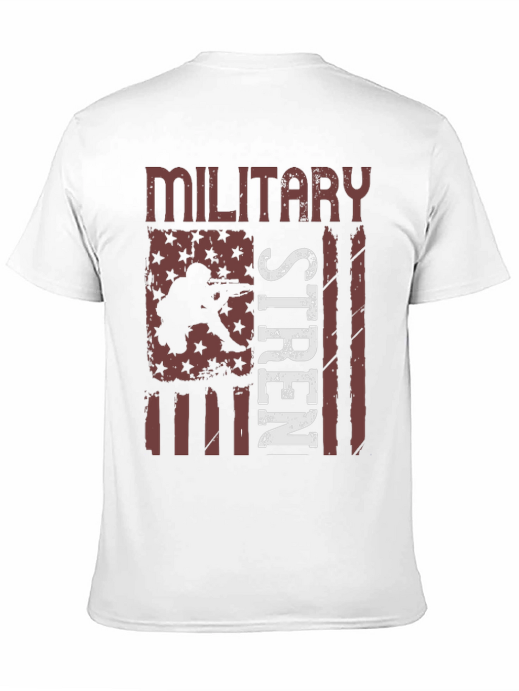 Military Strength USA Flag Graphic T-Shirt