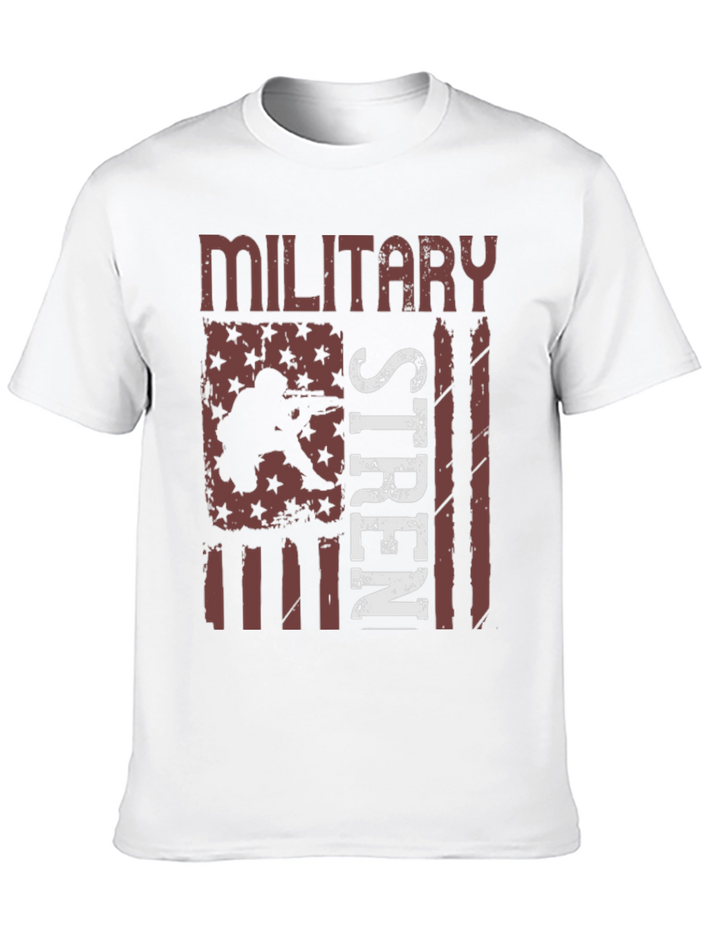 Military Strength USA Flag Graphic T-Shirt