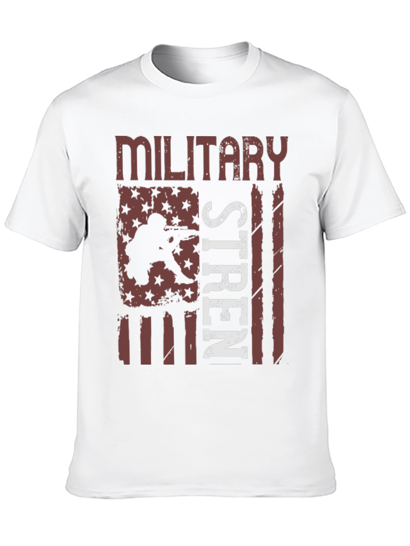 Military Strength USA Flag Graphic T-Shirt