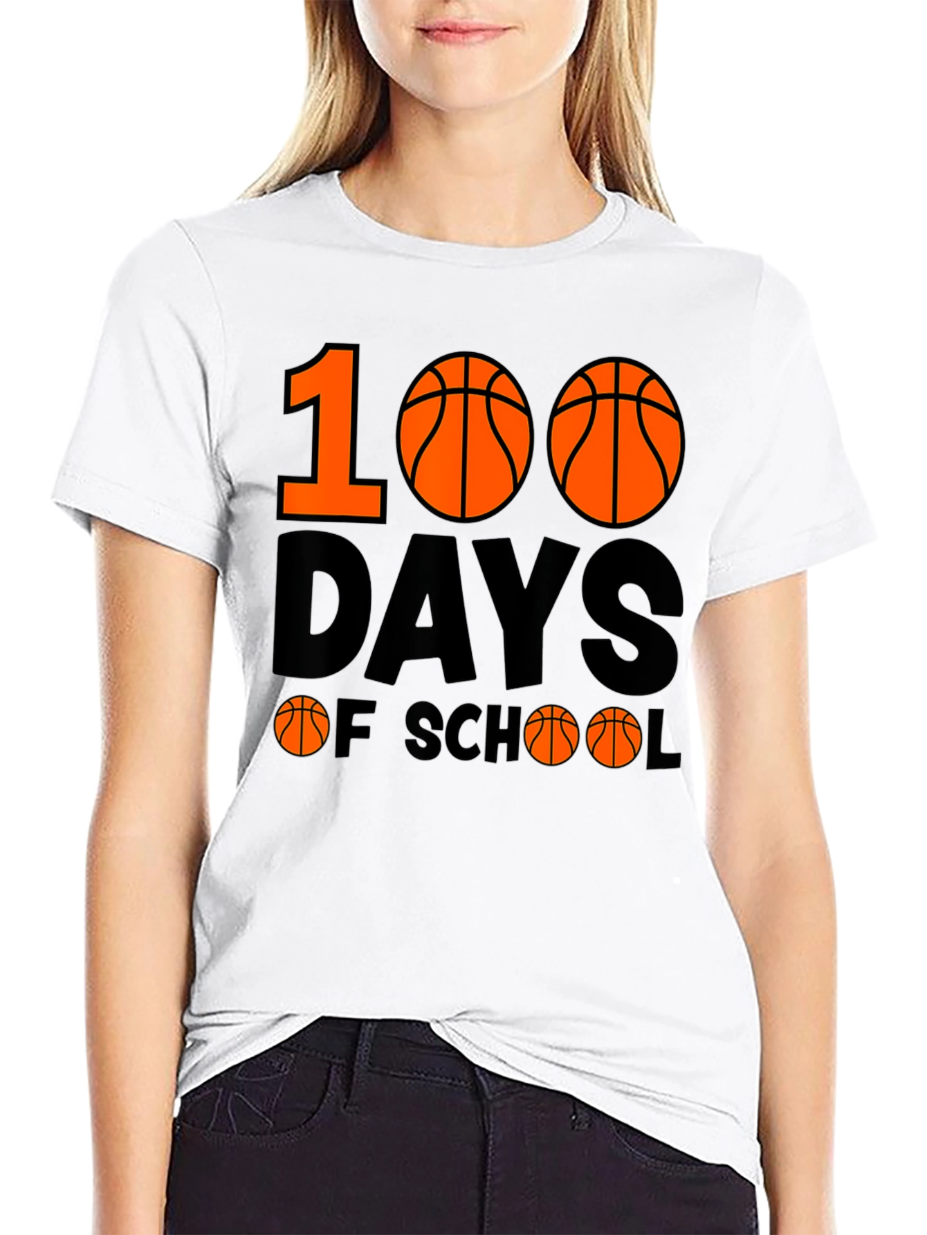 100 Days of School Basketball T-Shirt