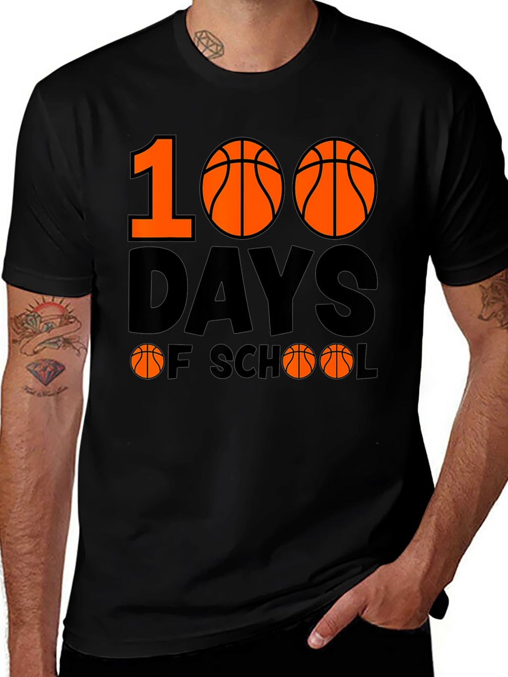 100 Days of School Basketball T-Shirt
